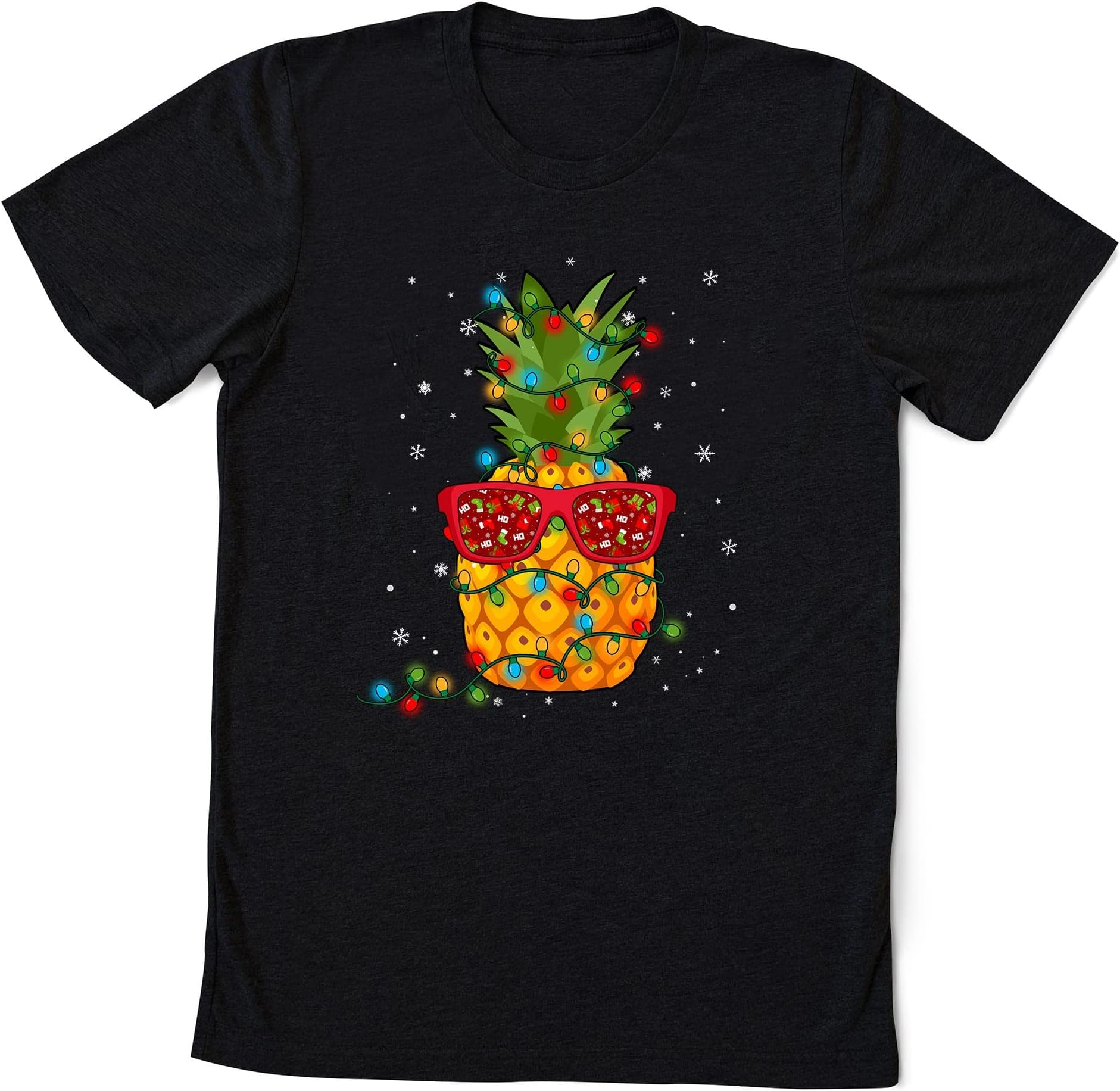 Pineapple Christmas Tree Lights Xmas Men Gifts Sunglasses T-Shirt, Holiday Sweaters, Winter Shirts, Shirt