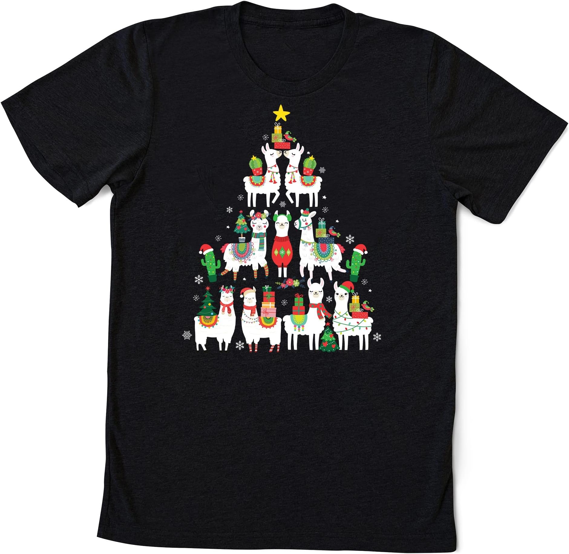 Christmas Llama Shirt, Funny Llama Shirt, Christmas Themed T-Shirt, Christmas Party Tee, for Llama Lovers, Santa Hat Tee Multicolored