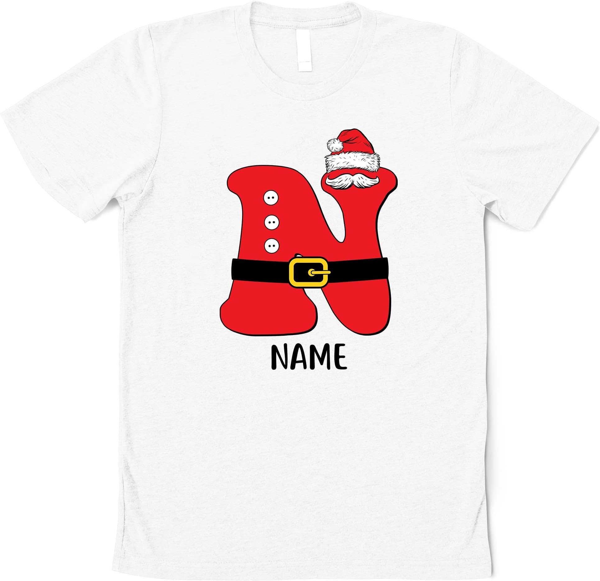 Monogrammed Family Christmas Tee, Personalized Christmas Family Shirt, Custom Christmas with Name, Custom Gift Multicolored