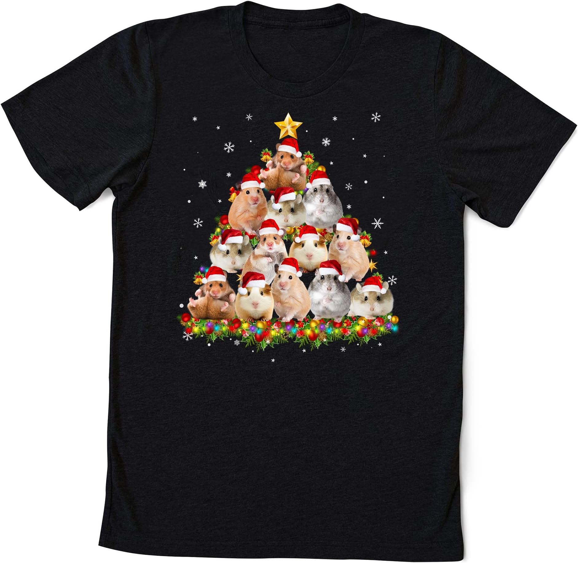 Hamster Christmas Tree Shirt, Funny Hamster Christmas Shirt, Hamster T-Shirt, Hamster Lover Gifts, Merry Christmas Shirt, Christmas Tee Multicolored