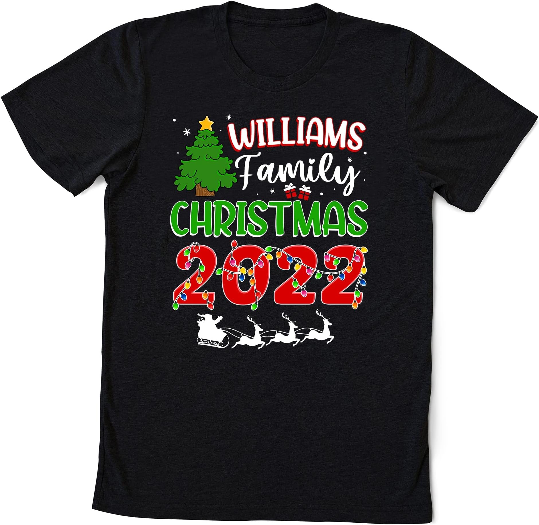 Family Tshirt,Matching Family Christmas Shirts, Family Christmas 2022 Shirt, Christmas Party Shirt, Custom Family Name Shirt Multicolored