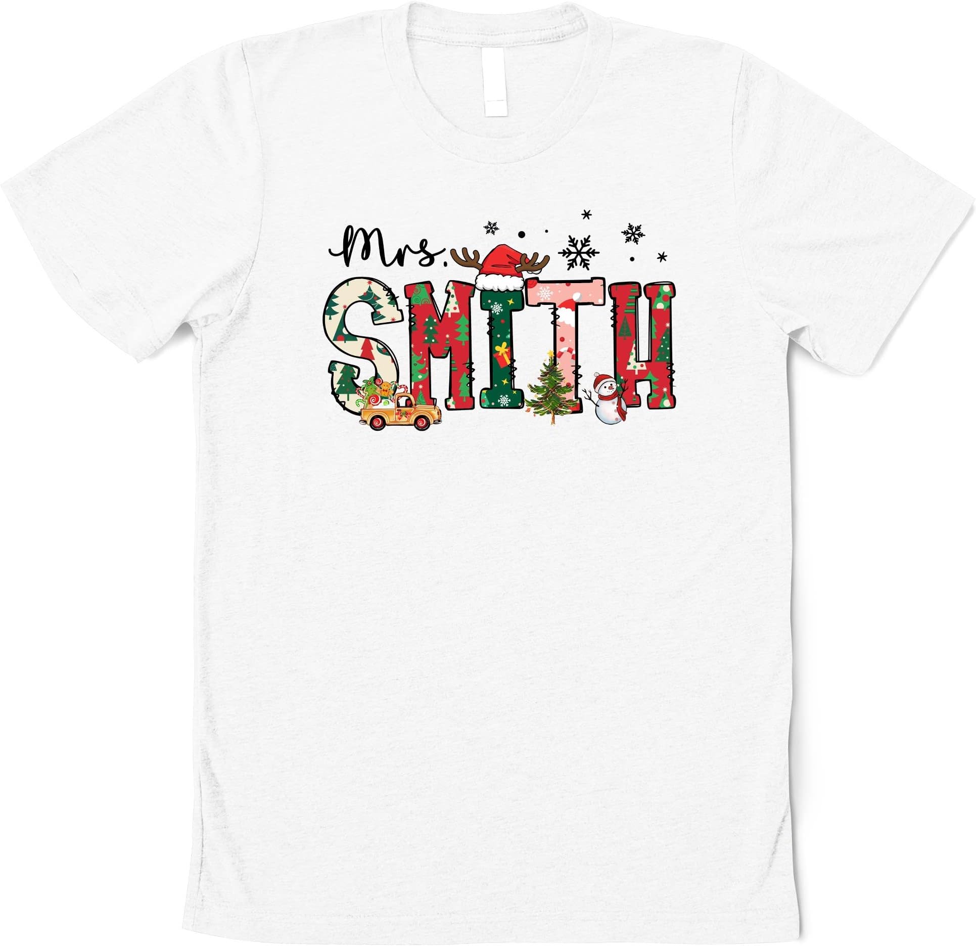 Christmas Teacher Shirt, Personalized Teacher Shirt, Teacher Gift, Elementary Teacher Shirt, Christmas Doodle Letters, Teacher Sweatshirt Multicolored