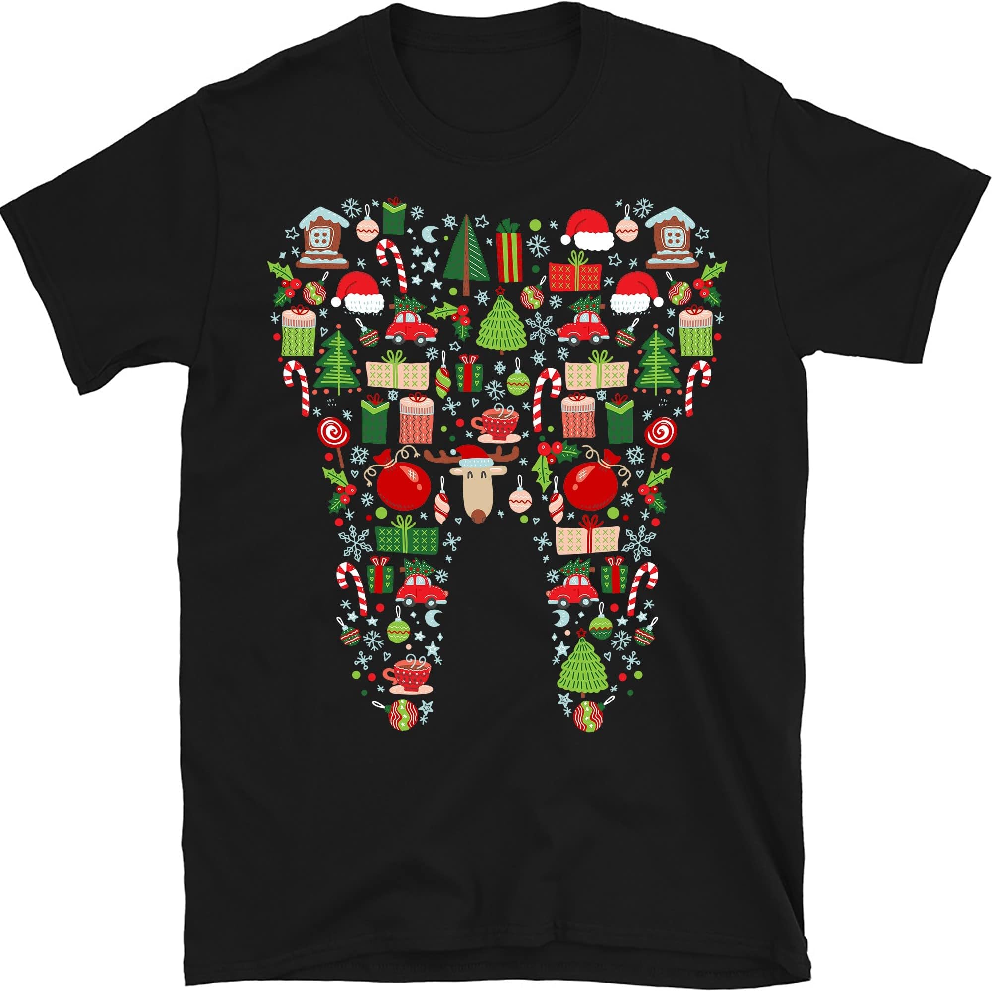 Christmas Dentist Shirt, Funny Christmas Tooth Dental Hygienist Shirt, Dentist Lover Shirt, Dental Life Xmas Day Gift Multicolored