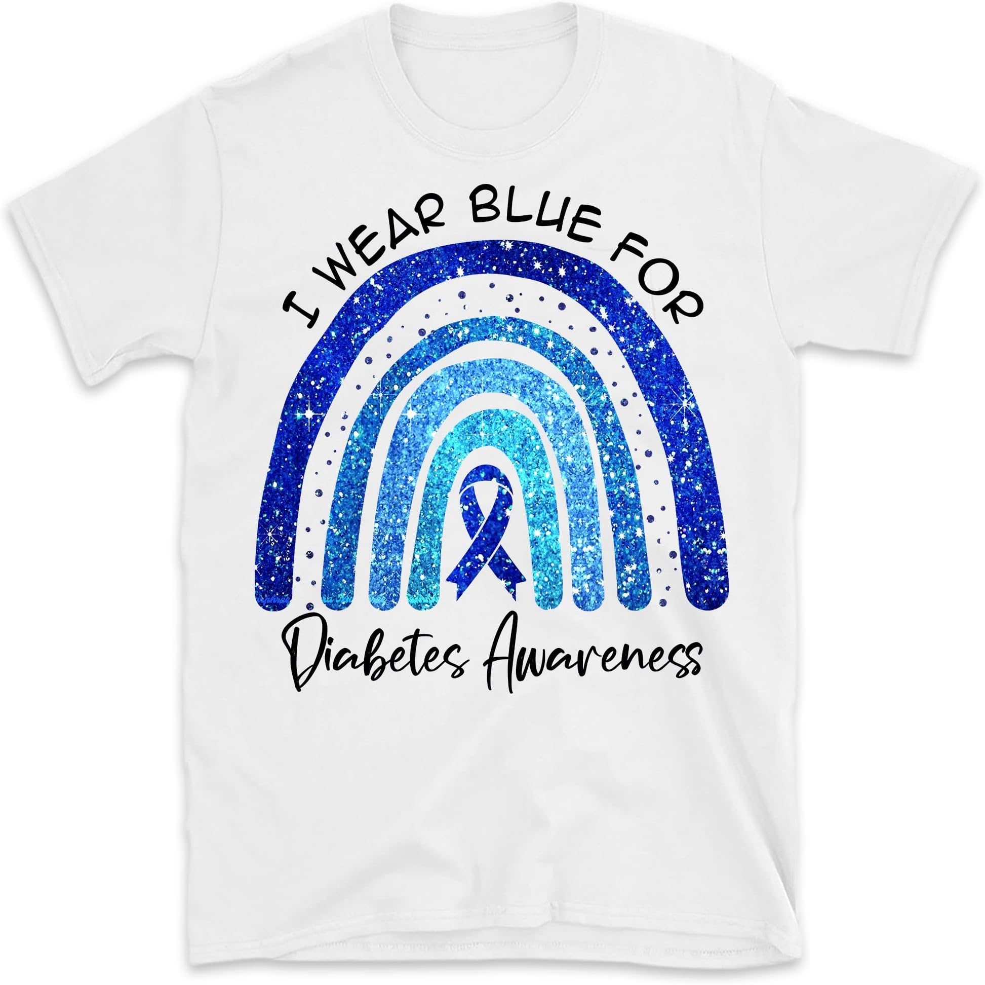 Diabetes Awareness Shirt, Blue Grey Ribbon Shirt, I Wear Blue for Diabetes Awareness, Type 1 Diabetes Awareness Shirt, Diabetes Support Gift