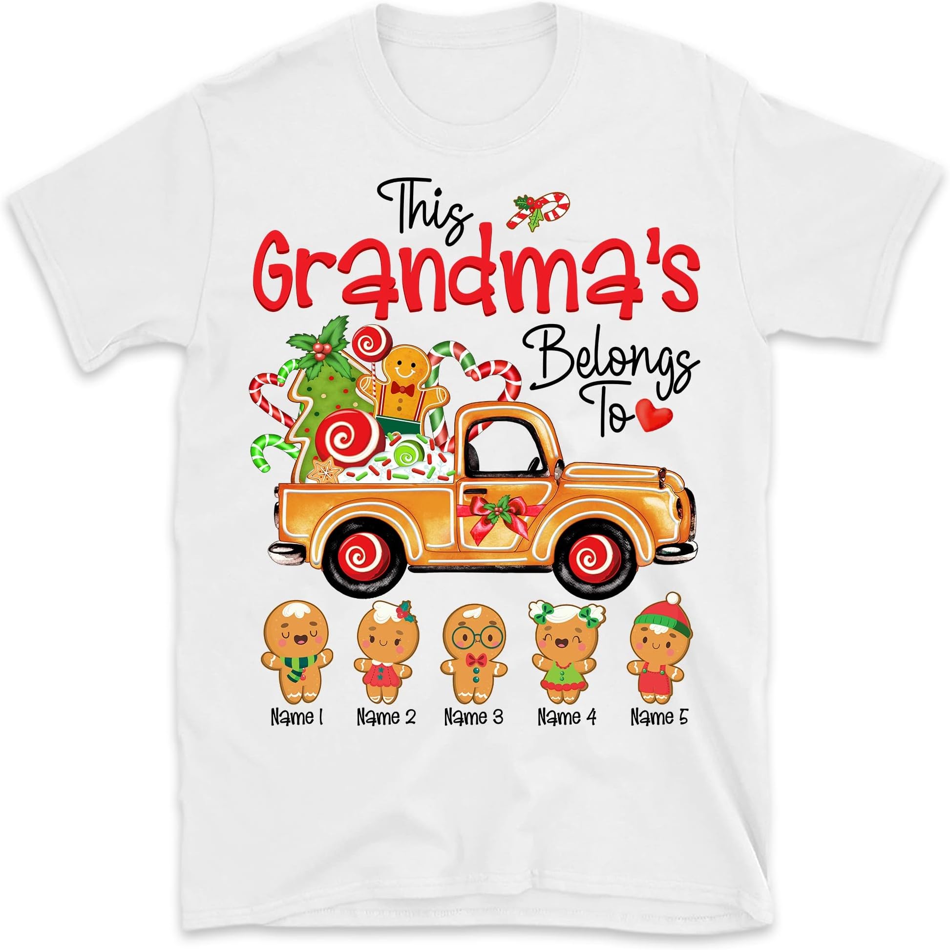 This Grandma Belongs to Christmas Shirt, Christmas Grandma Shirt, Custom Grandma Claus Gift, Grandma Life Shirt, Gifts for Grandma Tee Multicolored