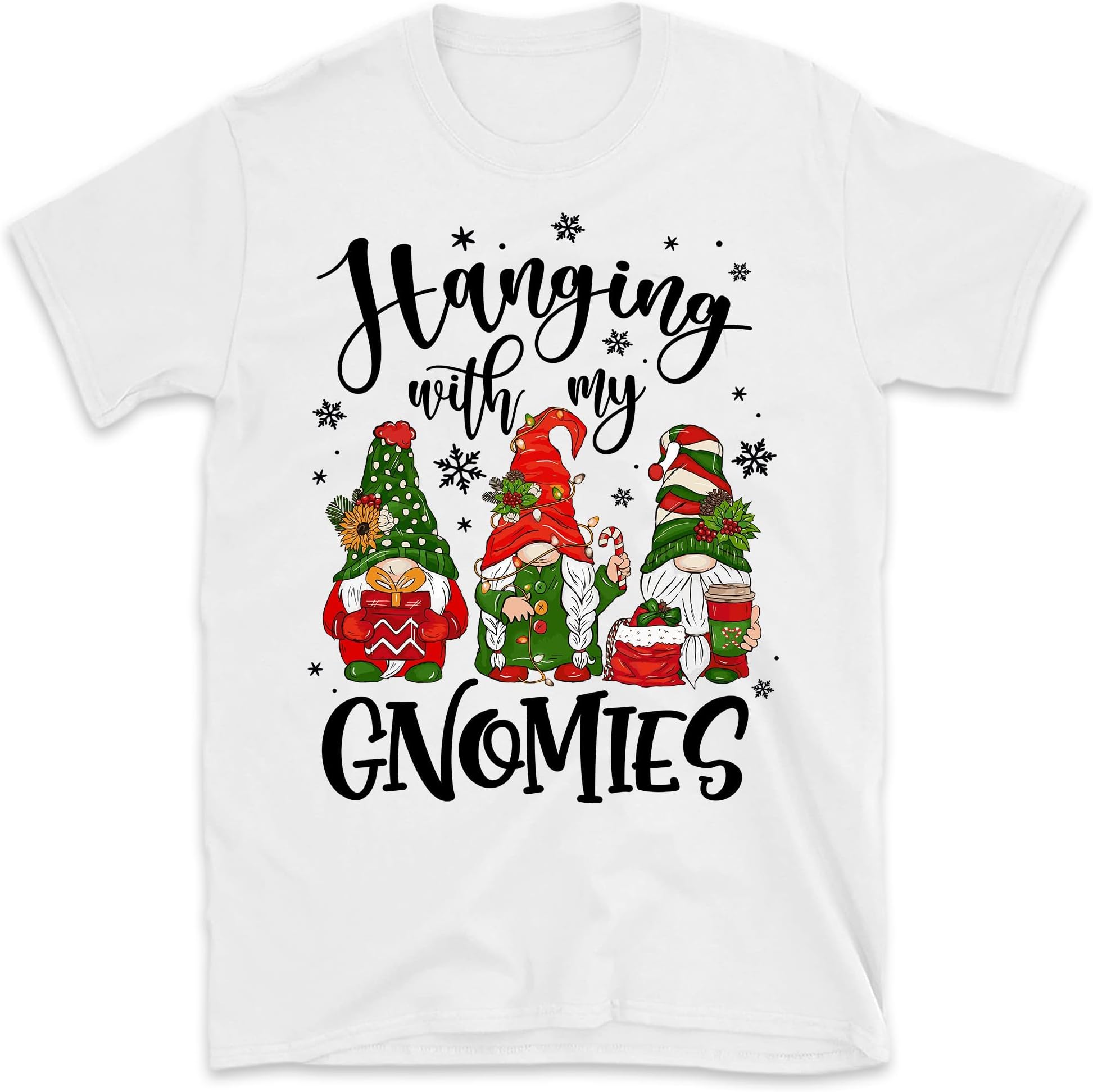 Hanging with My Gnomies Shirt, Christmas Gnomies Tee, Funny Christmas Shirt, Xmas Family Shirt, Christmas Shirt, Matching Family Tee Multicolored