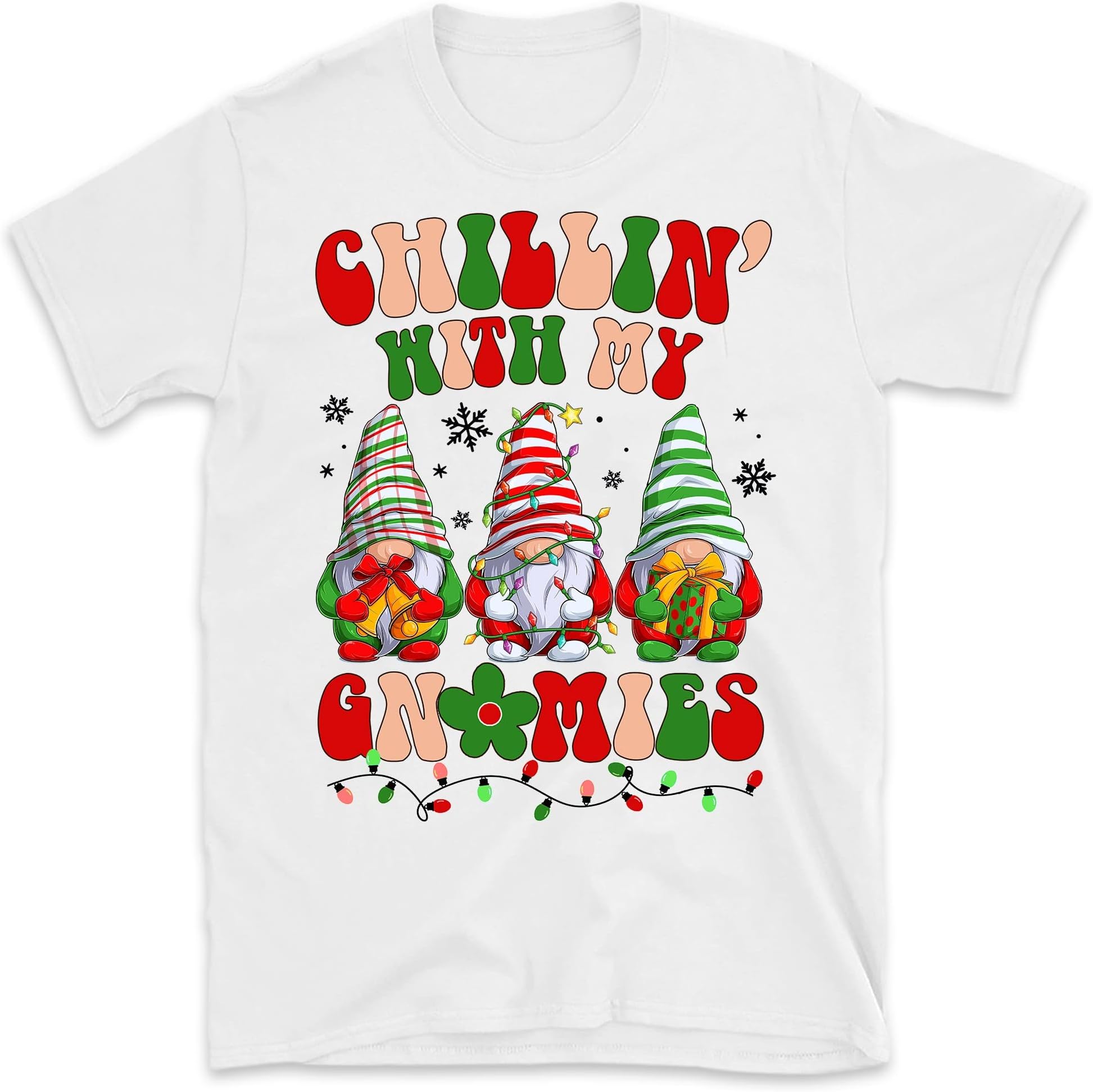 Chillin with My Gnomies Shirt, Christmas Gnomies Tee, Funny Christmas Shirt, Xmas Family Pajamas, Christmas Pajama, Matching Christmas Shirts Multicolored