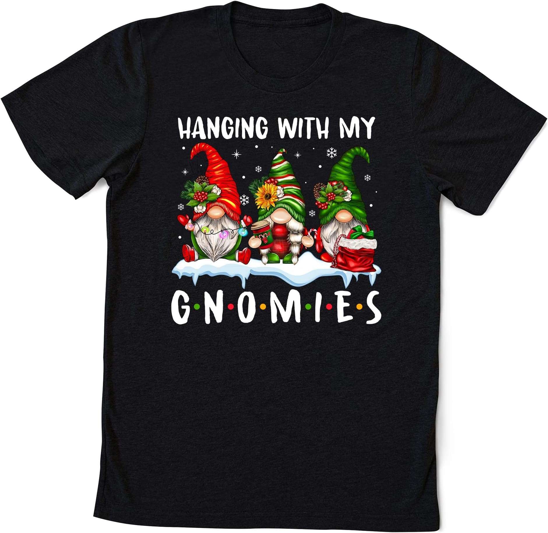 Hanging with My Gnomies Gnome Friend Christmas Pajamas Shirt, Gnomes Christmas Shirt, Gnomies Christmas Shirt, Matching Shirt Multicolored