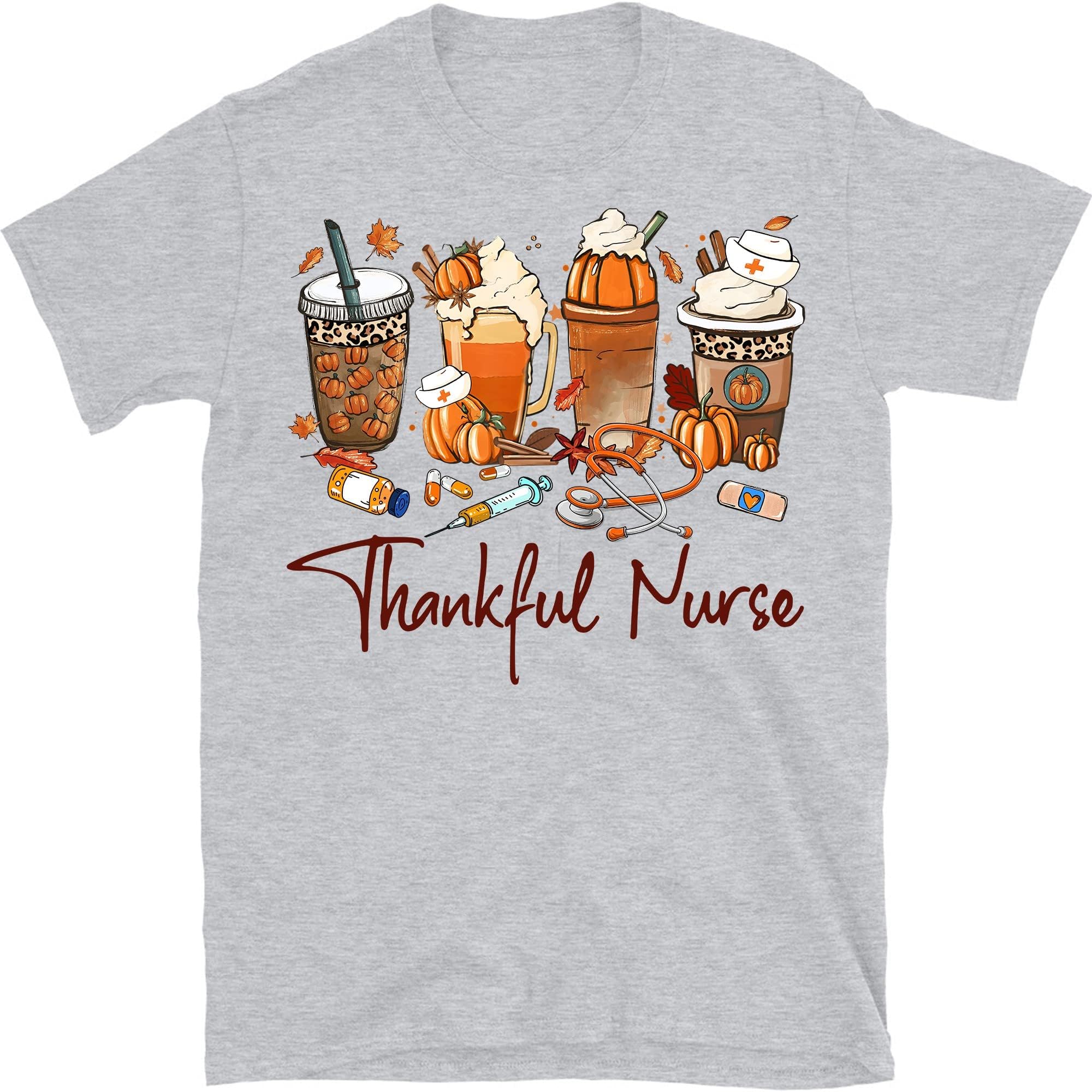 Thanksgiving Nurse Shirt, Thankful Shirt, Coffee Sweatshirt, Fall Sweatshirt for Coffee Lover Gift, Thankful Blessed Nurse