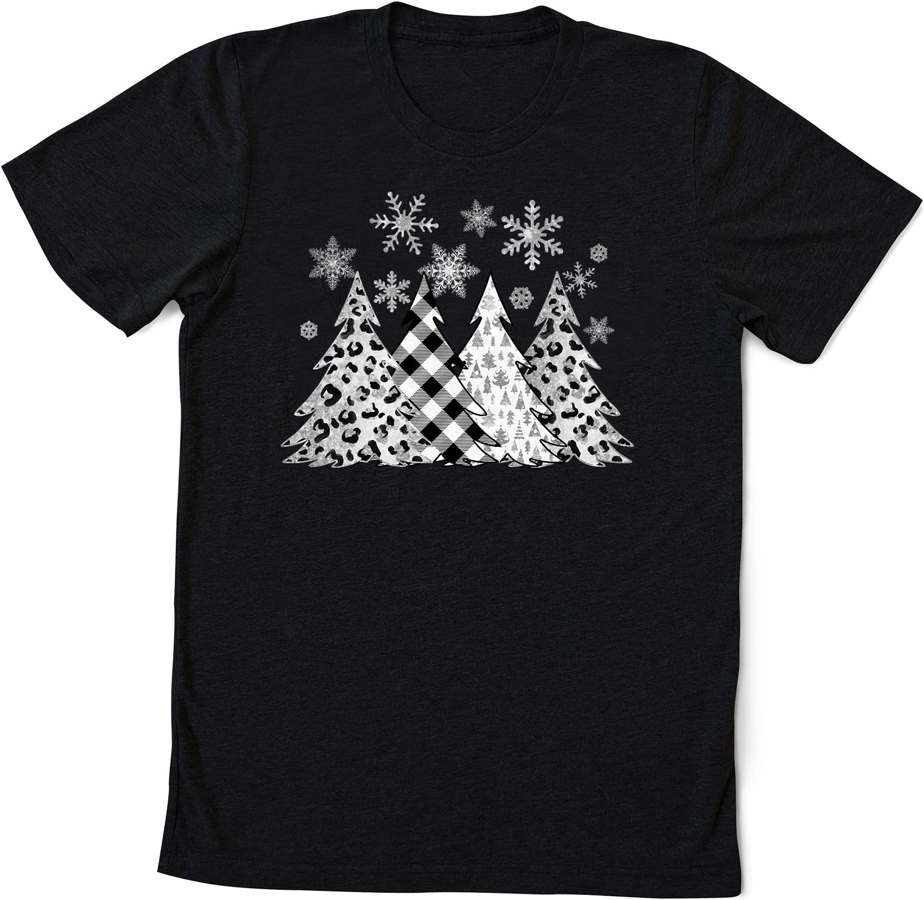 Silver and Black Leopard Christmas Tree, Unisex Sweatshirt T-Shirt, Holiday Shirt for Women