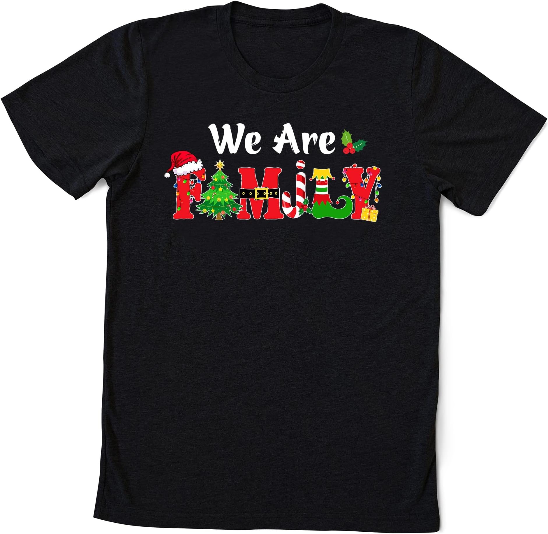 We are Family Christmas Shirt, Matching Family Christmas Shirts, Christmas Party Shirt, Matching Christmas 2022 Shirts, Matching Xmas Tees Multicolored