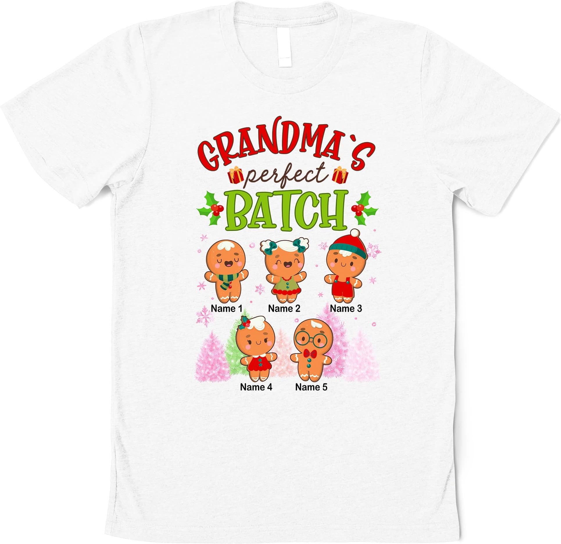 Personalized Grandma's Perfect Batch Christmas Shirt, Custom Christmas Nana Shirt Custom Kidname, Xmas Claus Nana Snowman Mom Mimi Shirt Multicolored