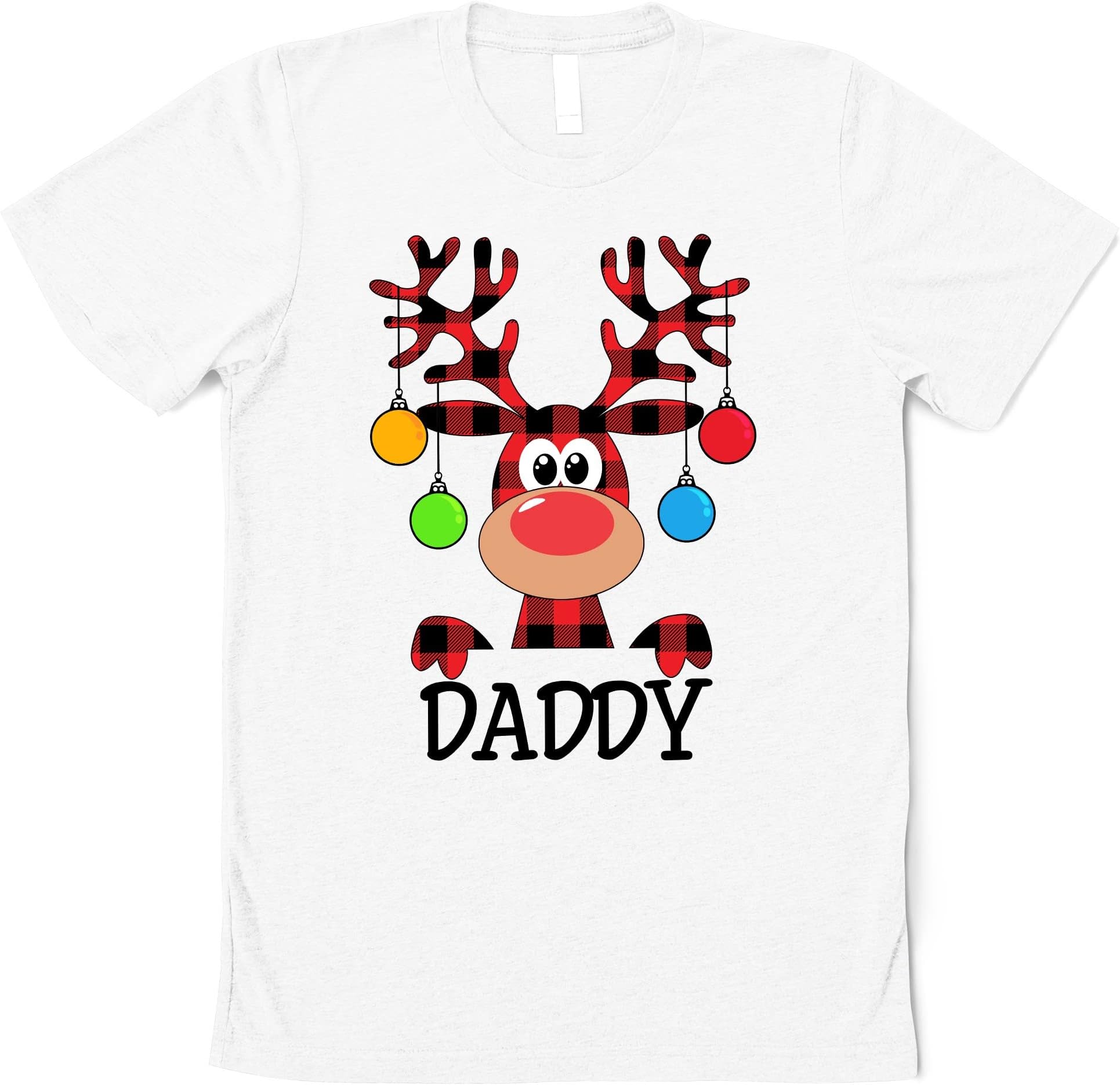 Christmas Reindeer T-Shirt, Matching Family Christmas Shirt, Family Christmas Shirt, Rudolph Shirt Shirt, Custom Name Mommy Daddy Family Member Multicolored