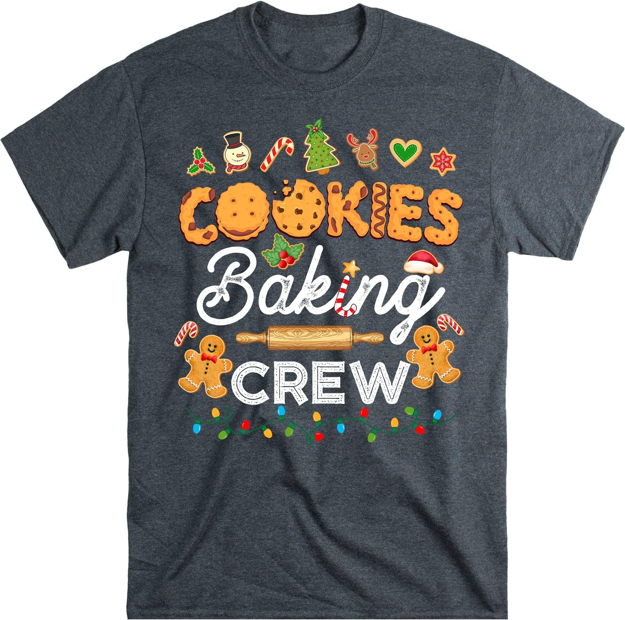 Christmas Cookie Baking Crew Funny Pajamas Family Xmas, The Cookie Crew Shirt, Christmas Shirt, Cookie Lover, Cookie Shirts – Dark Heather/XX-Large