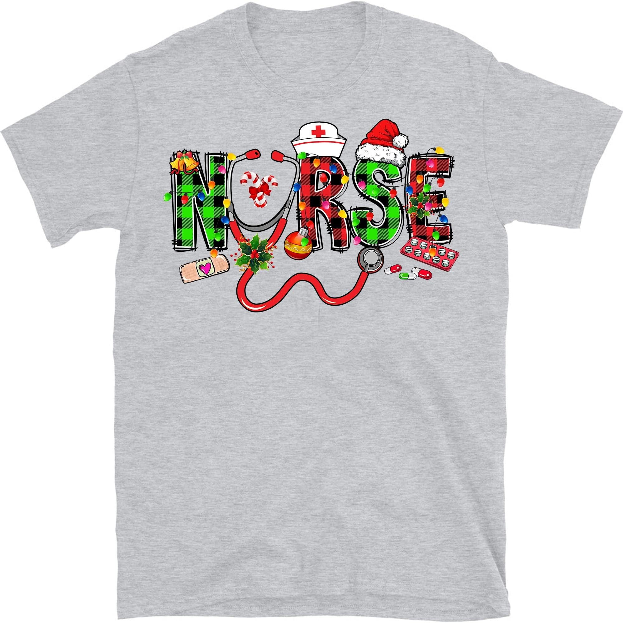 Christmas Nurse T-Shirt, Merry Christmas Tee, Gift Ideas for Nurse, Nurse Crew Tshirt, Nursing Outfit, Holiday Shirt, Cute