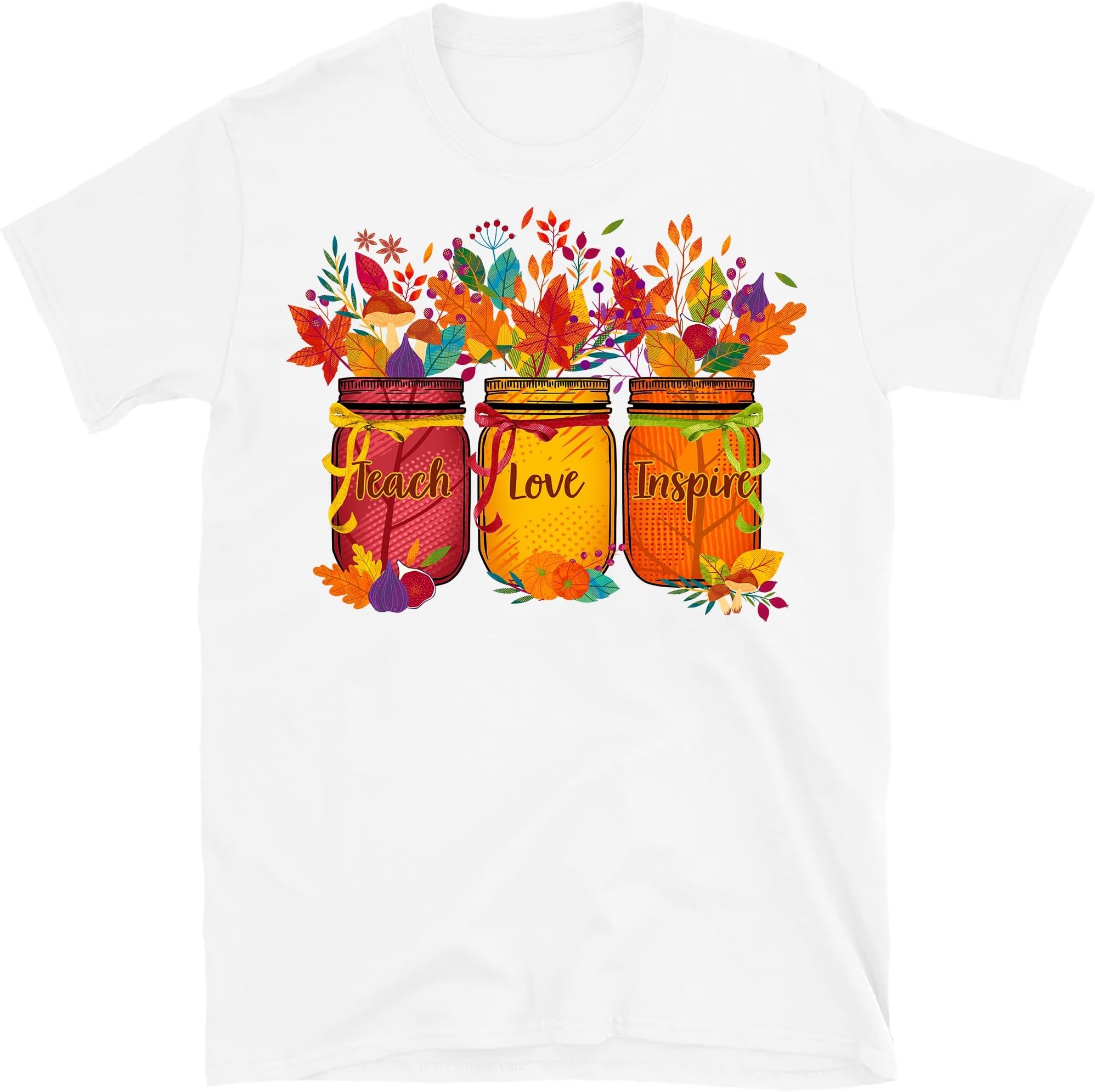 Fall Teacher Floral Shirt Thankful Floral Shirt Teach Love Inspire Shirt, Teacher Thanksgiving Shirt, Fall School Gift