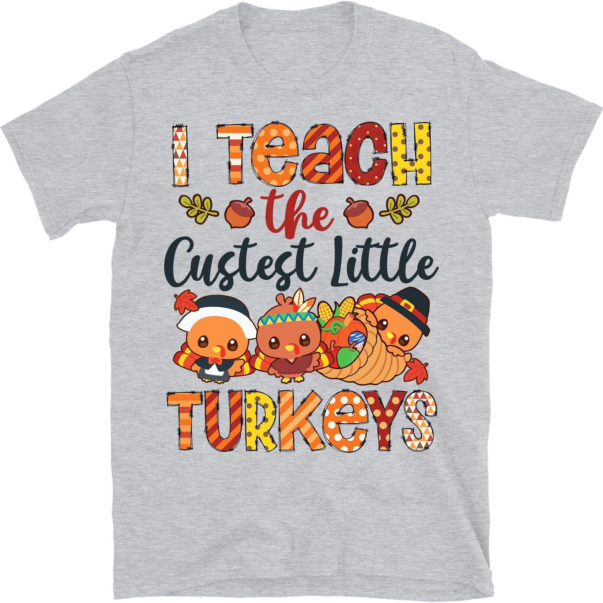 Retro Teacher Thanksgiving Shirt, Thankful Teacher Shirt, Elementary School Teacher Tee, Teach Cutest Turkeys Tee