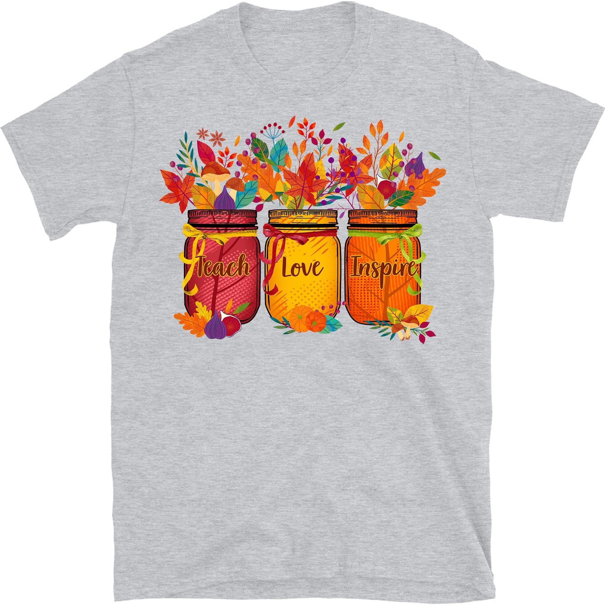 Fall Teacher Floral Shirt Thankful Floral Shirt Teach Love Inspire Shirt, Teacher Thanksgiving Shirt, Fall School Gift