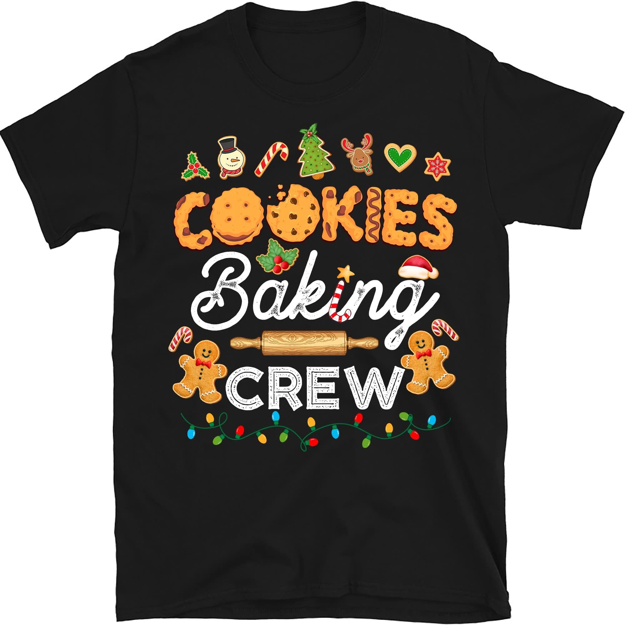 Christmas Cookie Baking Crew Funny Pajamas Family Xmas, The Cookie Crew Shirt, Christmas Shirt, Cookie Lover, Cookie Shirts – Black/X-Large
