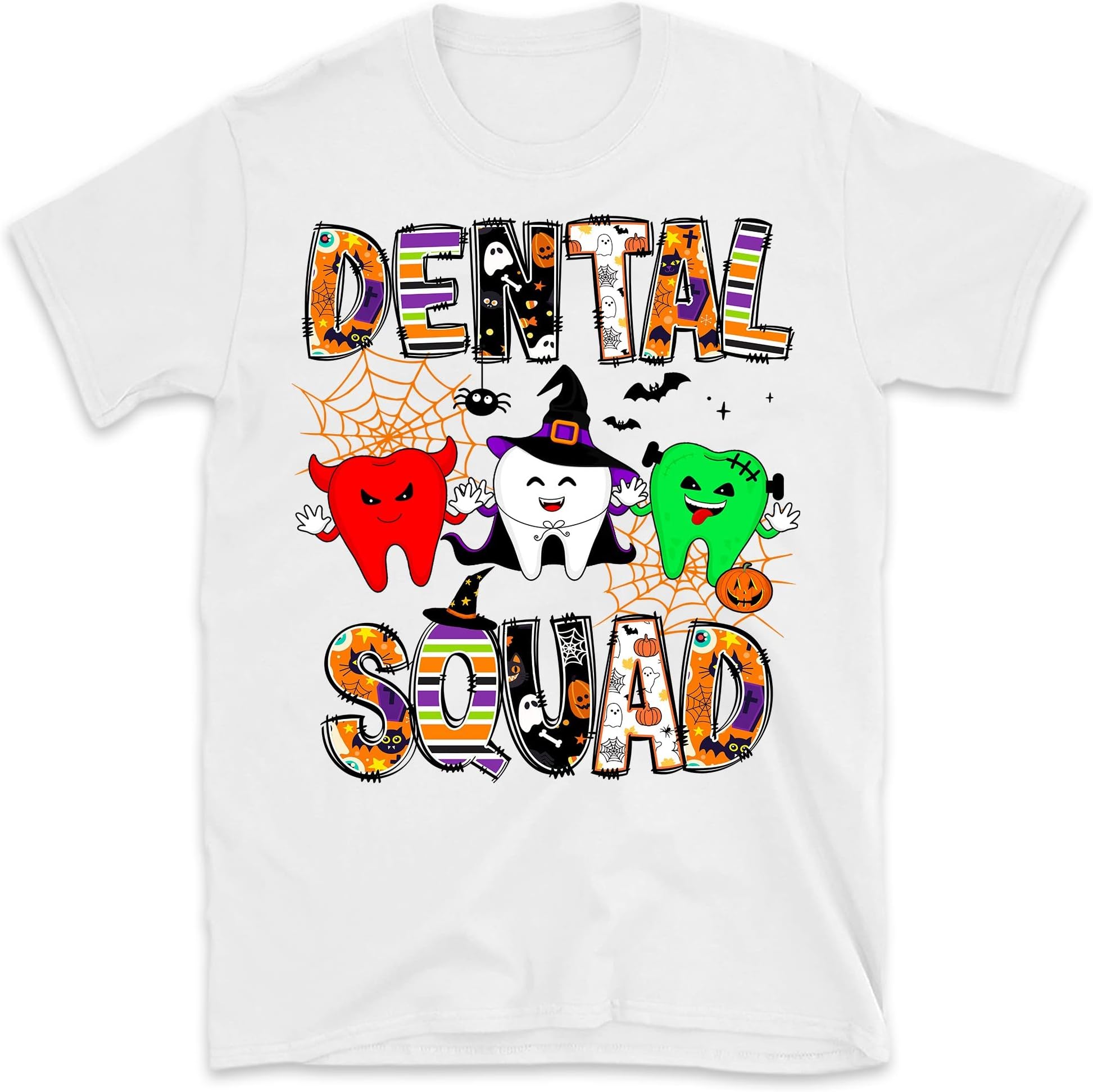 Dental Squad Shirt, Kids Dentist T-Shirt, Halloween Dentist Shirt, Trick Or Teeth Shirt, Halloween Costume for Kids Men Women Multicolored