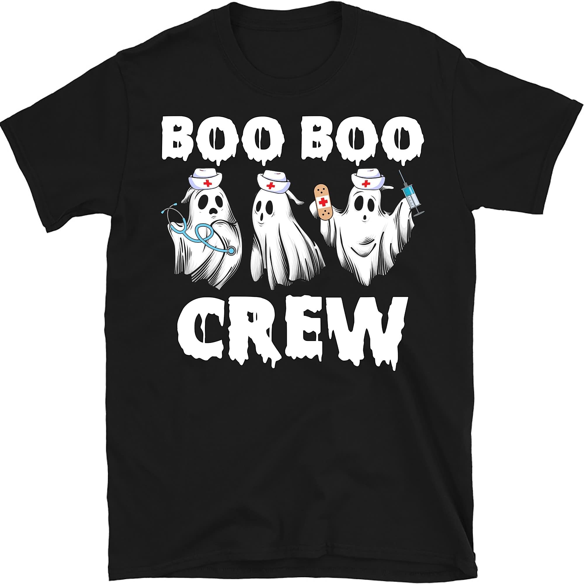 Boo Boo Crew Sweatshirt, Halloween Sweatshirt for Nurse, Fall Sweatshirt, Ghost Nurse Squad, Spooky Ghost Sweater, Nurse Sweatshirt Multicolored