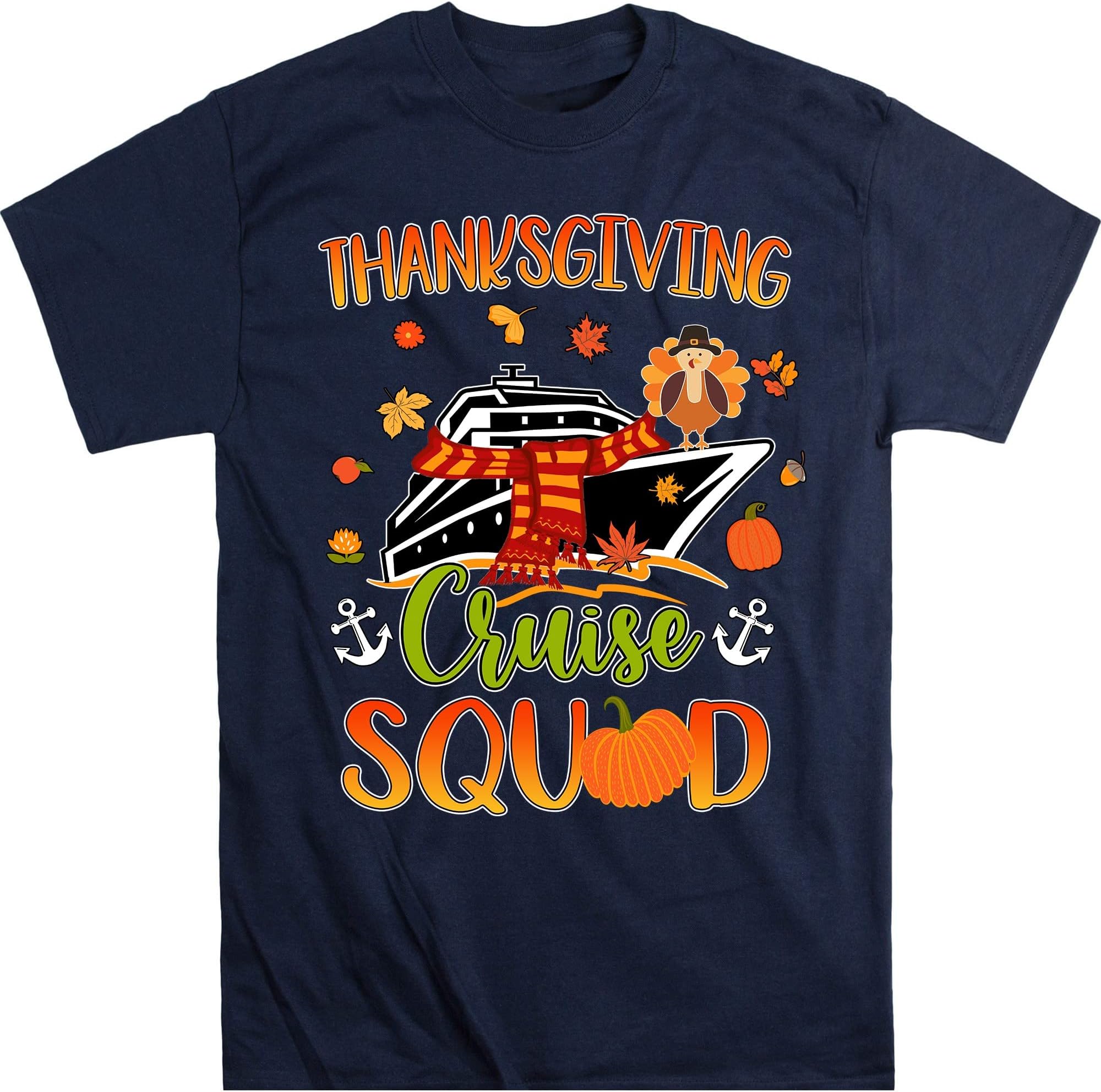 Thanksgiving Cruise 2022 Shirt, Family Cruise Shirt, Fall Cruise Gift, Thanksgiving Cruise Vacation, Thanksgiving Family Tee – Navy/Medium