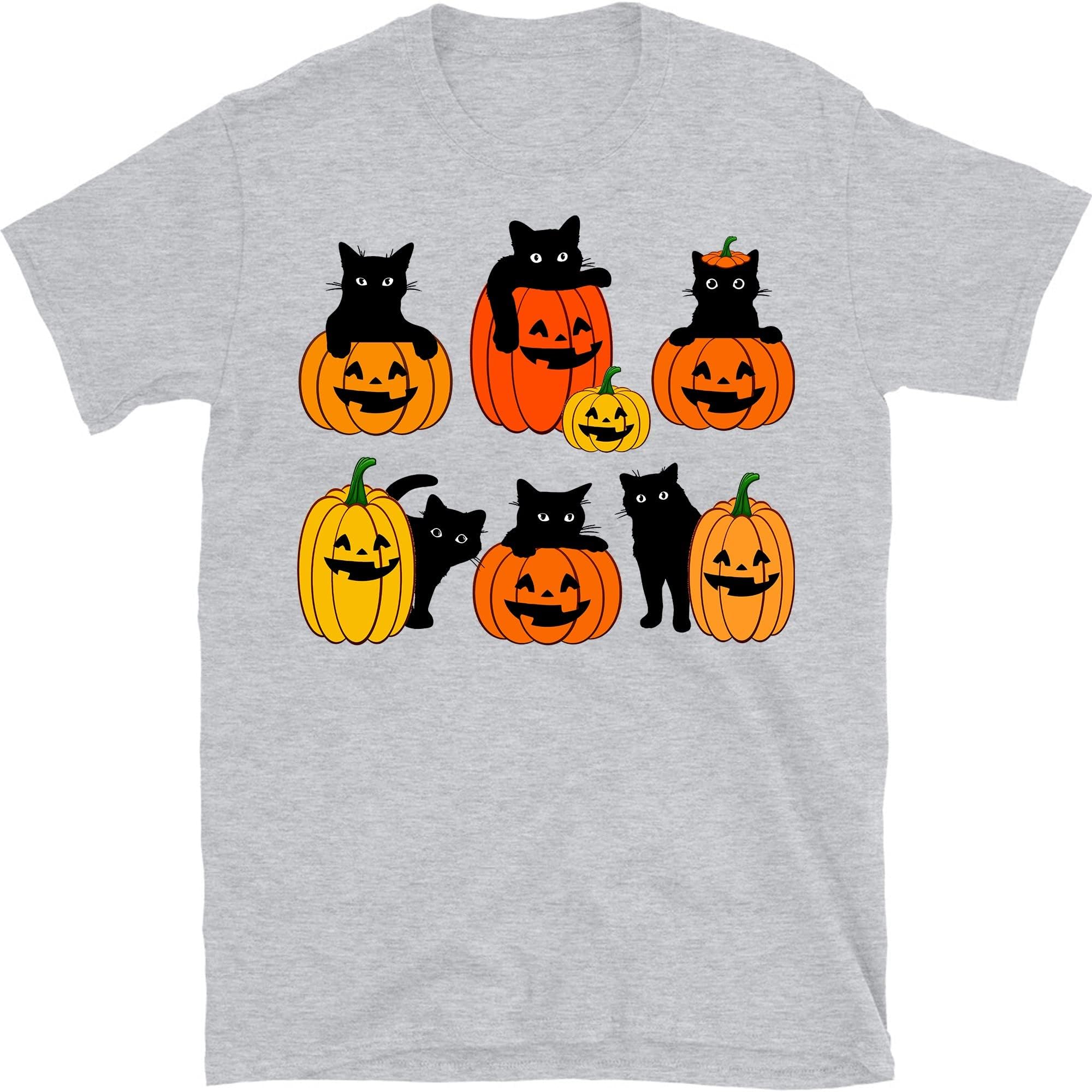 Pumpkin Cat Shirt, Halloween Shirt, Black Cat Shirt, Shirt, Funny Halloween Shirt, Cat Lover Shirt