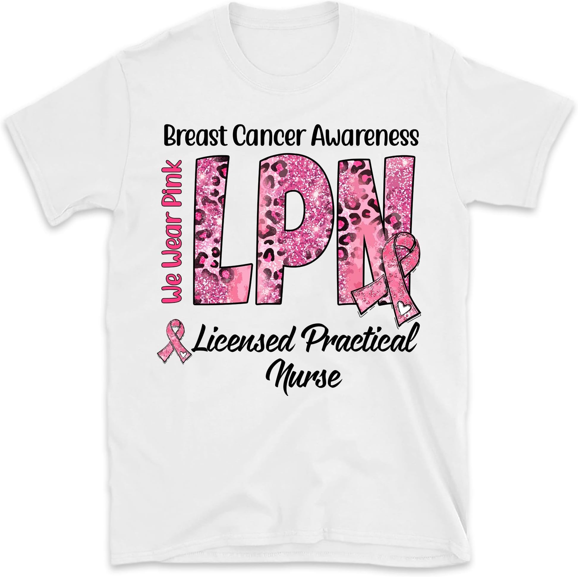 Personalized Pink Stethoscope Ribbon Breast Cancer Awareness Nurse Shirt, Nursing Breast Cancer Awareness Month Gift, Cancer Awareness Tee