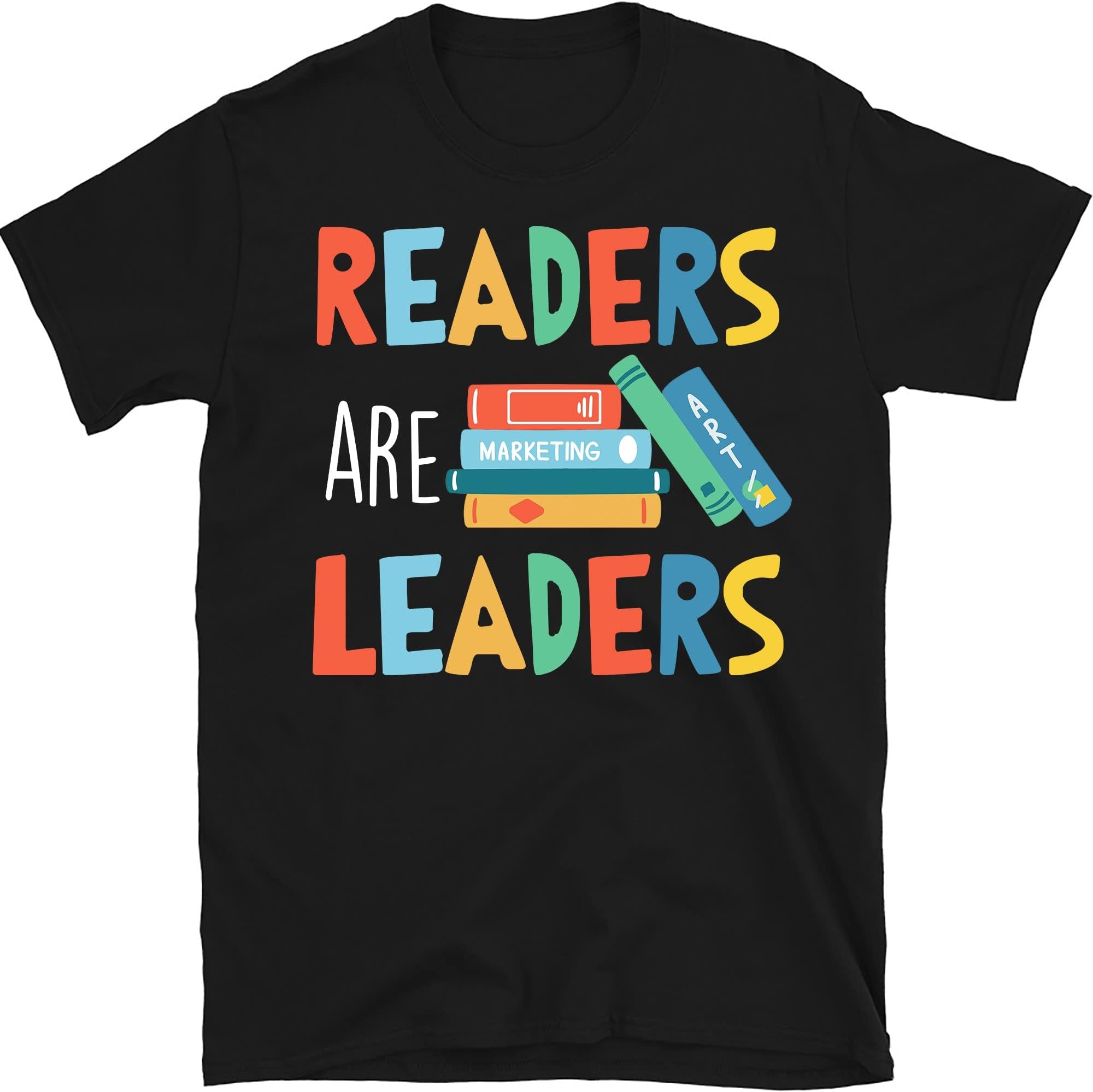 Readers are Leaders Shirt, Reading Teacher Shirt, School Librarian Tee, Librarian Shirt, Readers Gift, Book Lover Tshirt – Black/3X-Large