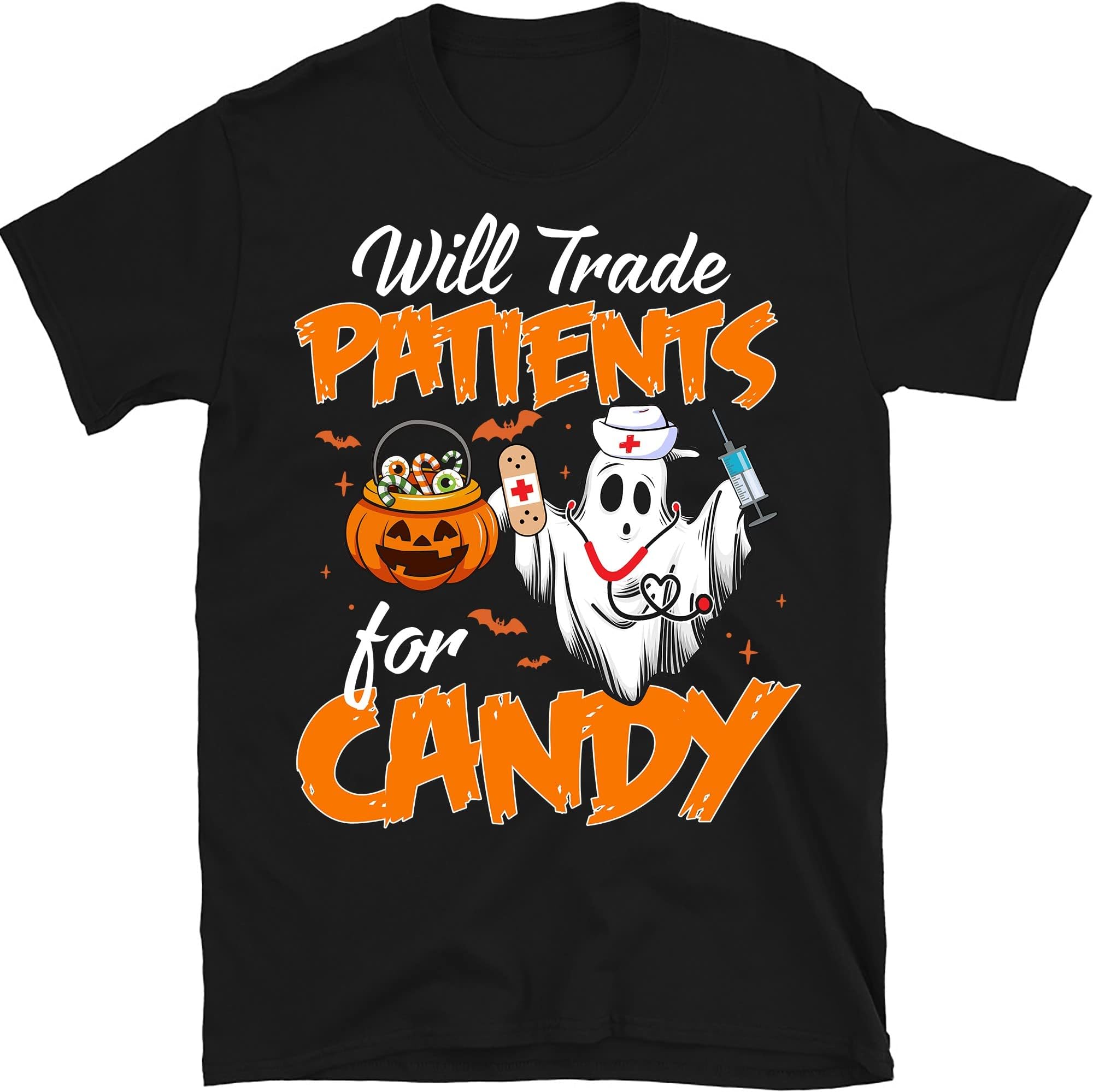 Halloween Nurse Shirt, Halloween CNA Patients for Candy Shirt, CNA Life Shirt, Cute Nurse Shirt, Nurse Life, Nurse Boo Boo – Black/Medium