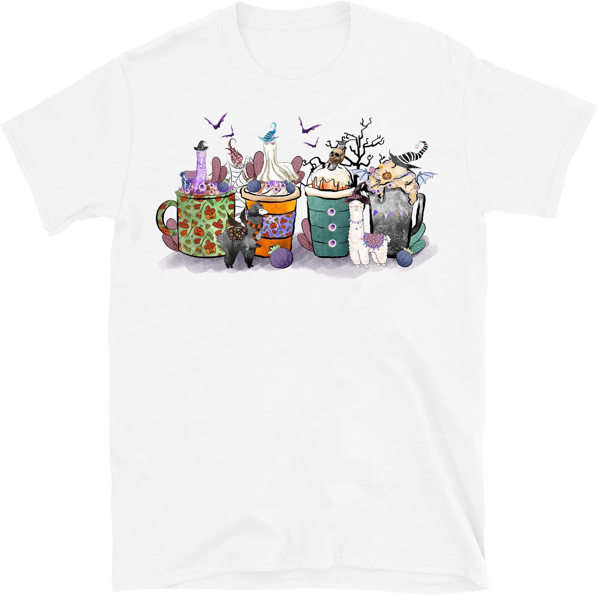 Halloween Coffee T-Shirt, Horror Coffee Shirt, Halloween Sweatshirt, Spooky Season, Halloween Llama Cactus Shirt