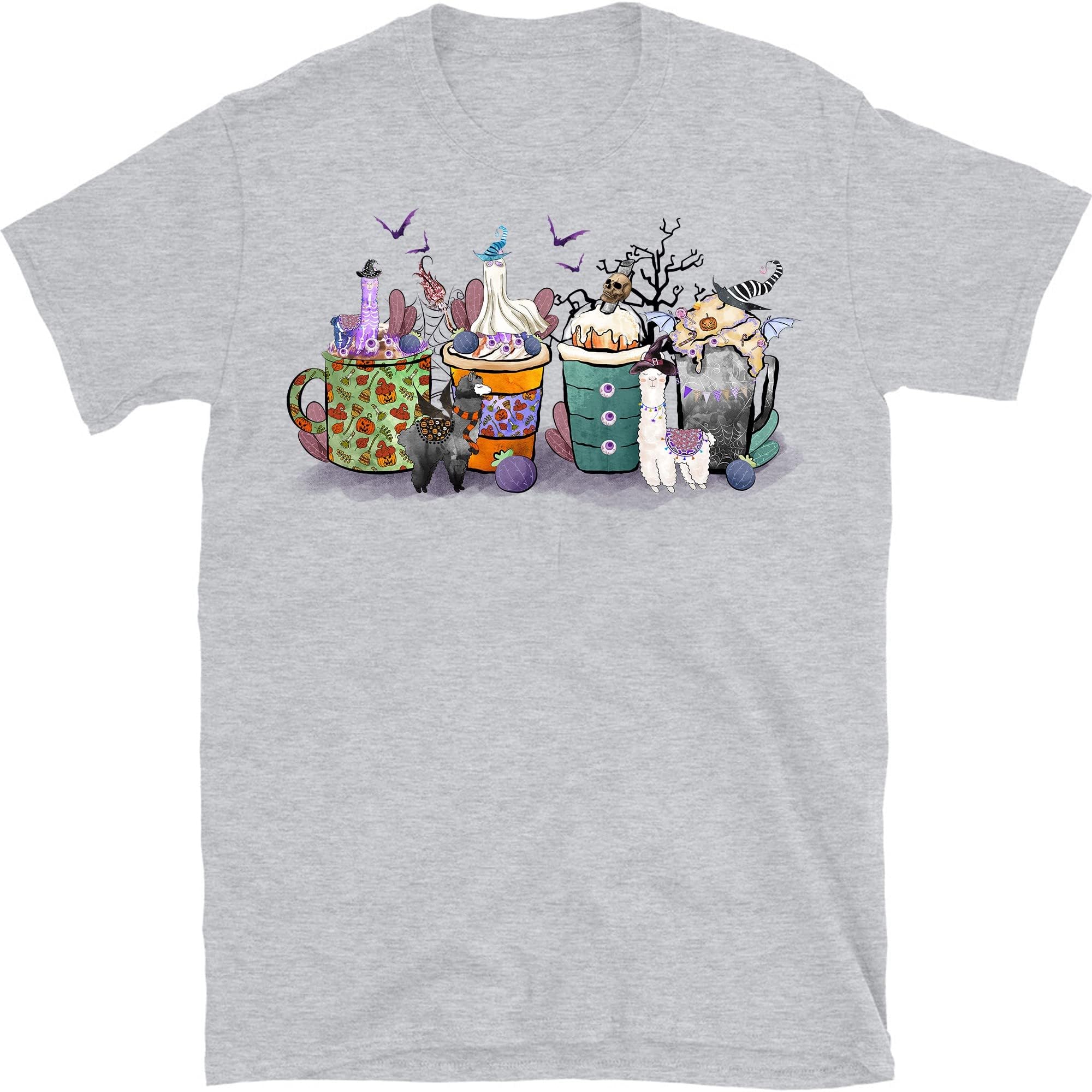 Halloween Coffee T-Shirt, Horror Coffee Shirt, Halloween Sweatshirt, Spooky Season, Halloween Llama Cactus Shirt