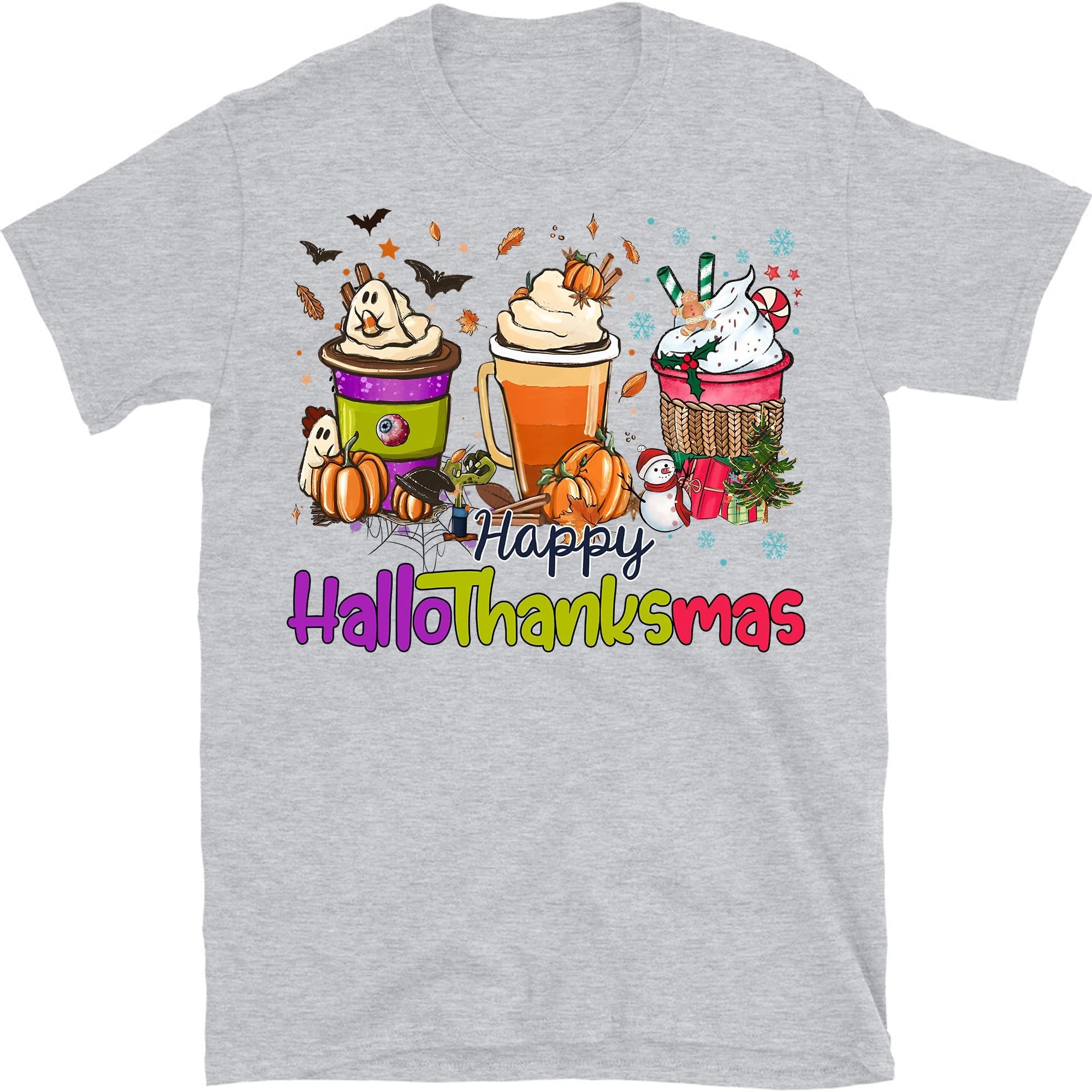 Coffee Happy Hallothanksmas Tshirt, Happy Halloween Shirt, Happy Fall Tee Shirt, Funny Halloween Shirt, Coffee Love Gift