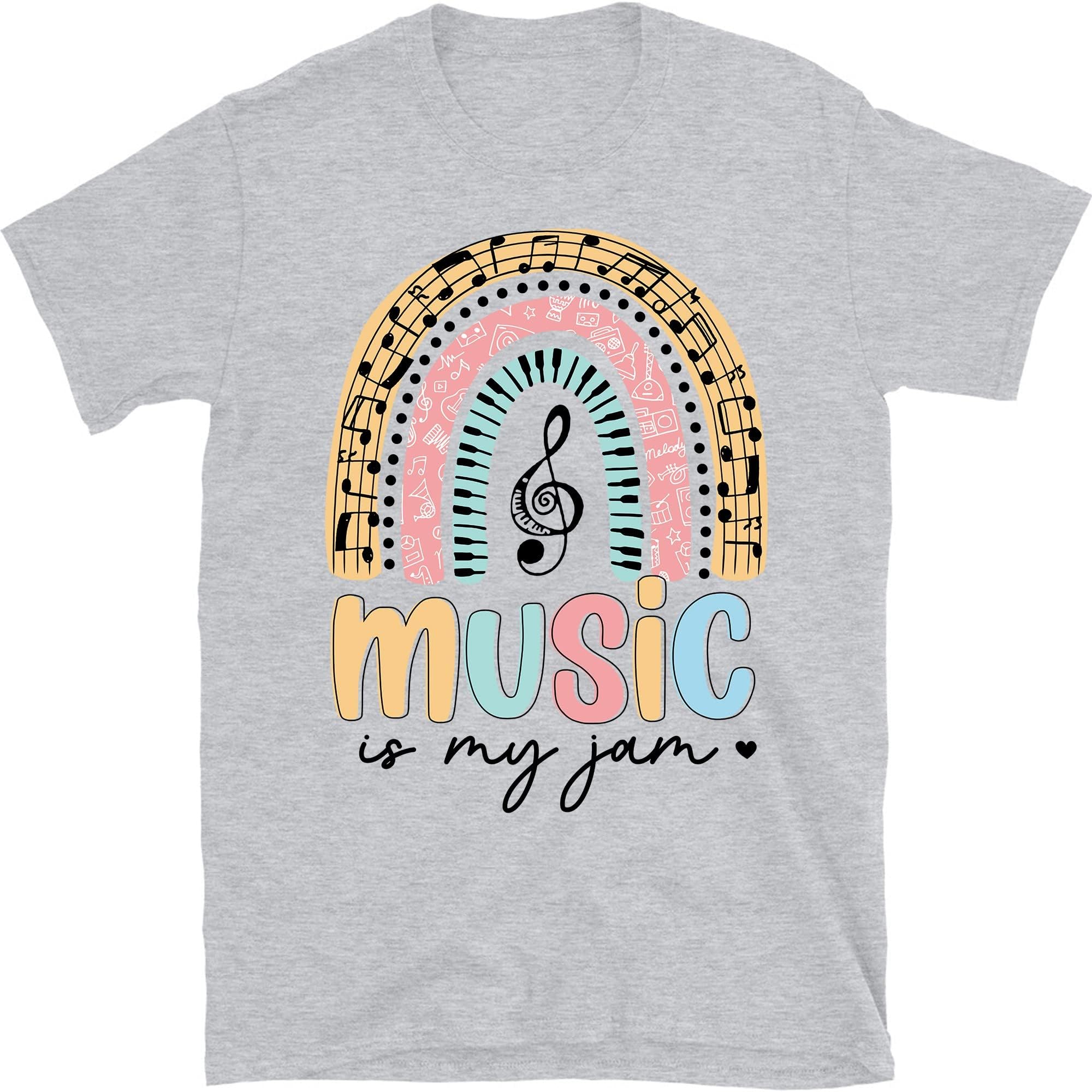 Music is My Jam Rainbow T-Shirts, Music Lover Tee, Teacher Gift, Teaching Shirt, Music Teacher Tee, Music Shirt, Teacher