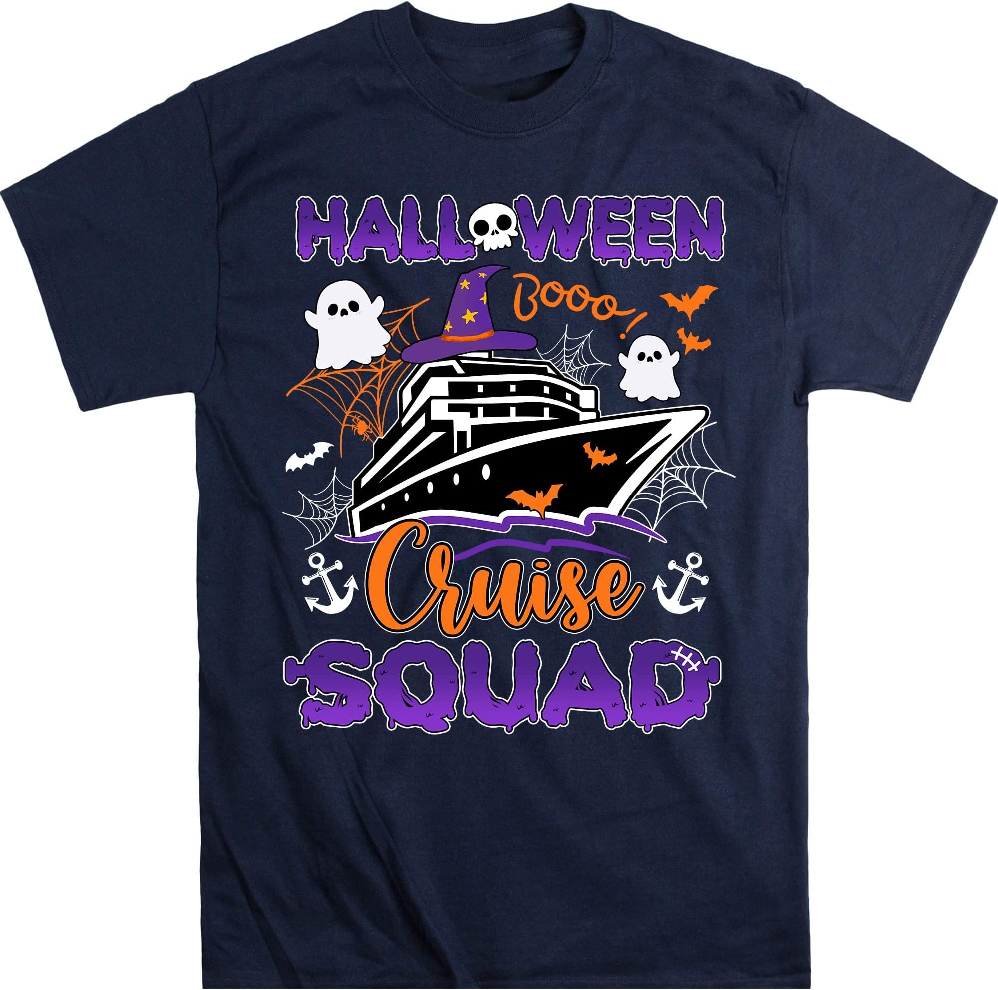 Halloween Cruise Squad Cruising Crew Spooky Season T-Shirt, Halloween Cruise Trip Tee, Halloween Cruise Matching Shirt – Navy/XX-Large