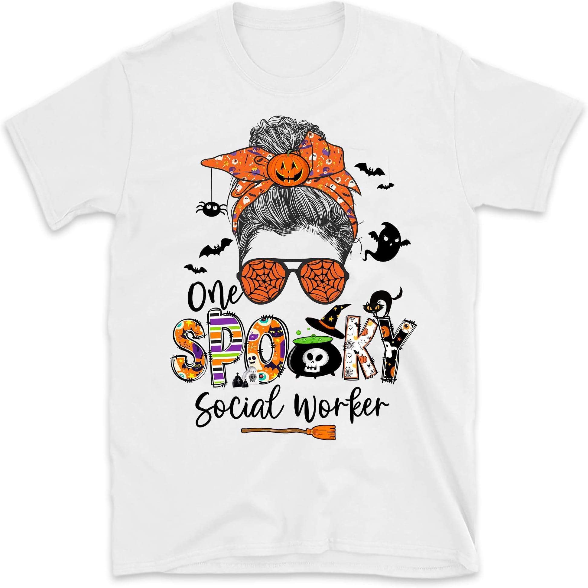 One Spooky Teacher Halloween Shirt, Custom School Teacher Tee, Boo Shirt, Halloween Teacher Shirt, Spooky Teacher Multicolored