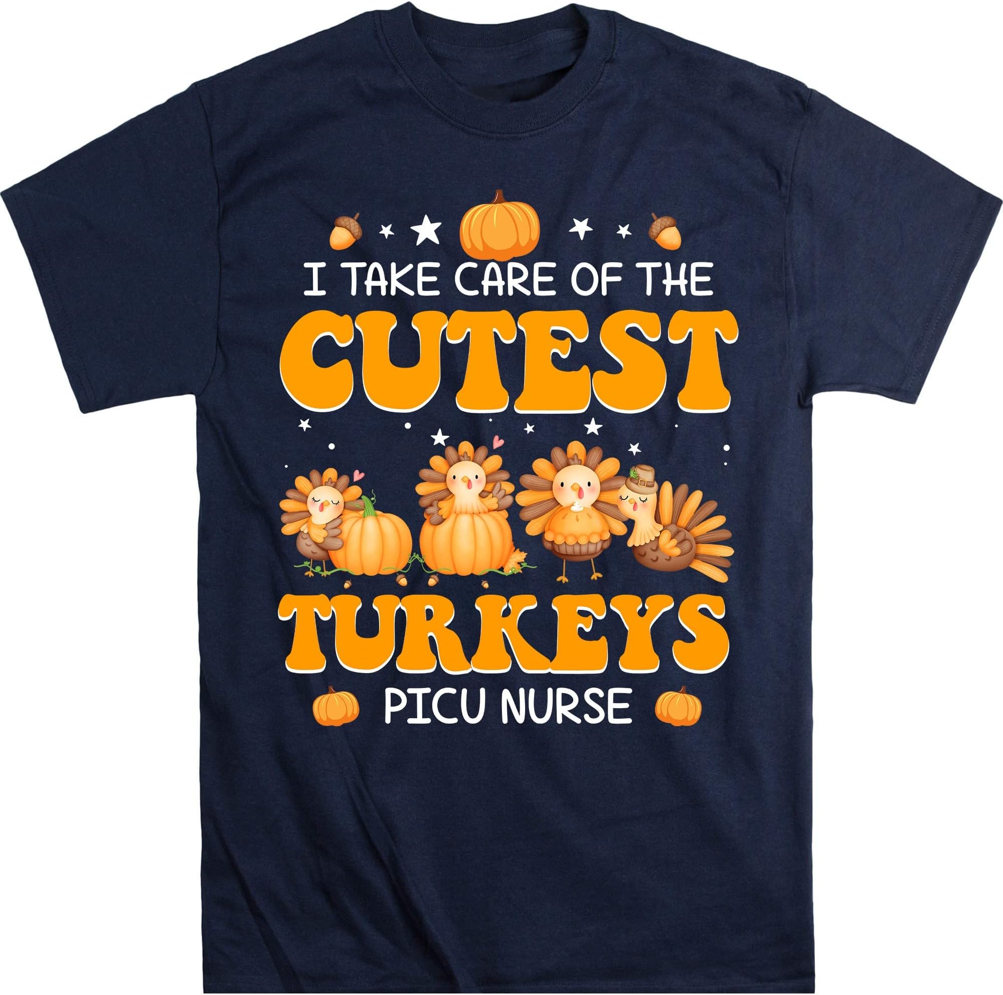 PICU Nurse Thanksgiving Turkeys Shirt, Neonatal ICU Unit, Rn Tshirt, Spooky Fall Nurse Rainbow Shirt, Nurse Gifts