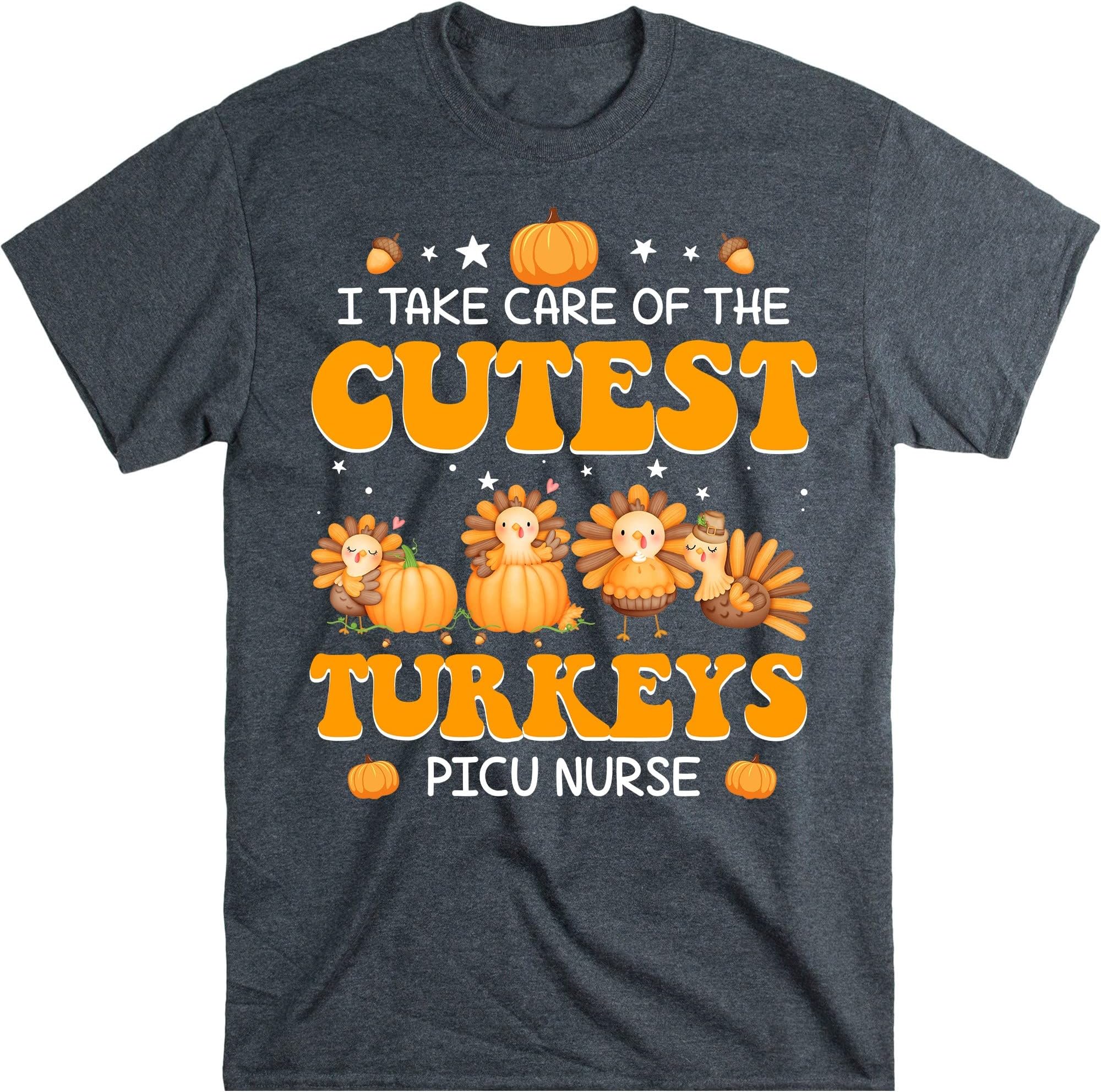 PICU Nurse Thanksgiving Turkeys Shirt, Neonatal ICU Unit, Rn Tshirt, Spooky Fall Nurse Rainbow Shirt, Nurse Gifts