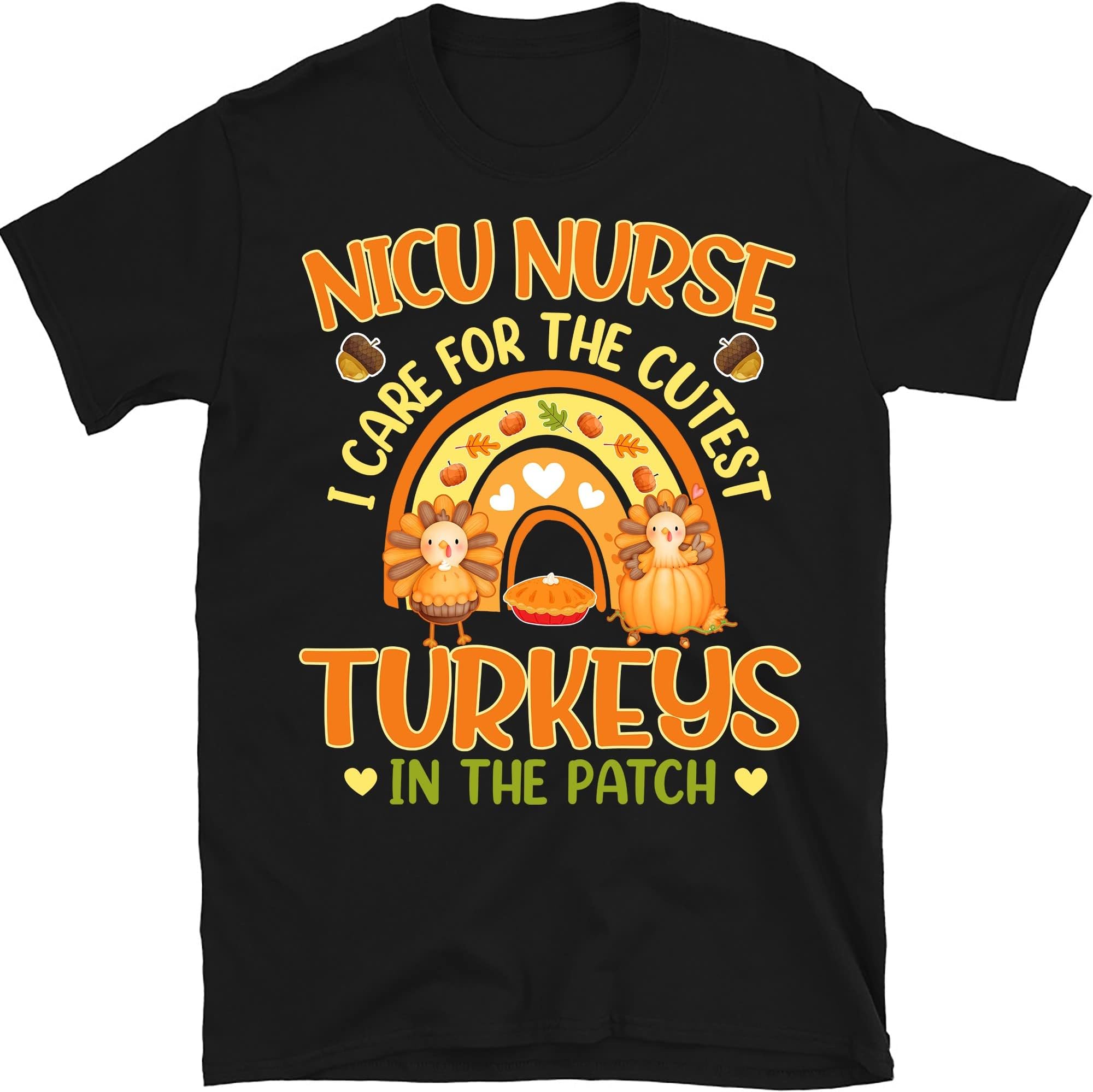 Nicu Nurse Thanksgiving Turkeys Rainbow Shirt, Neonatal ICU Unit, Rn Tshirt, Fall Nurse Shirt, Nurse Gifts, Thanksgiving Nursing