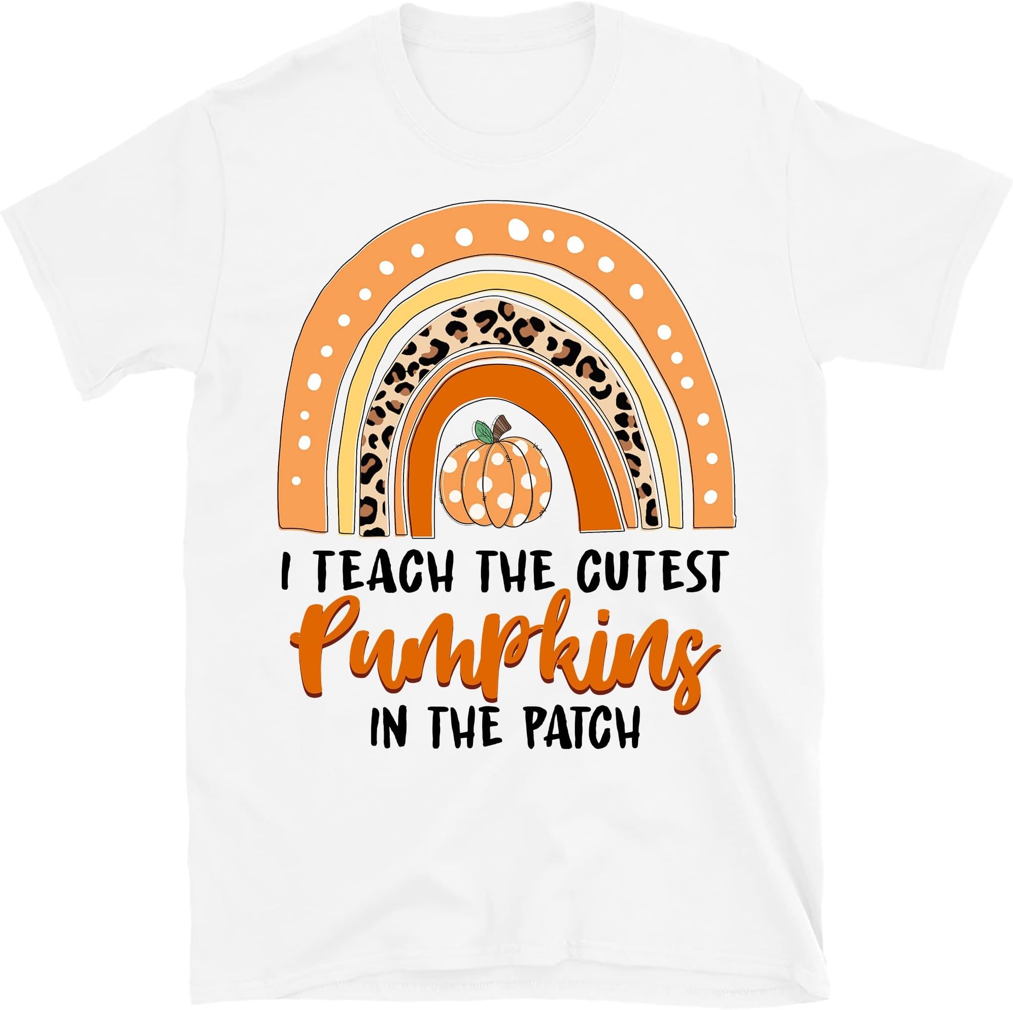 Halloween Fall Teacher Shirt, I Teach The Cutest Pumpkins in The Patch, Pumpkin Teacher Shirt, Halloween Teacher Shirt – White/Large
