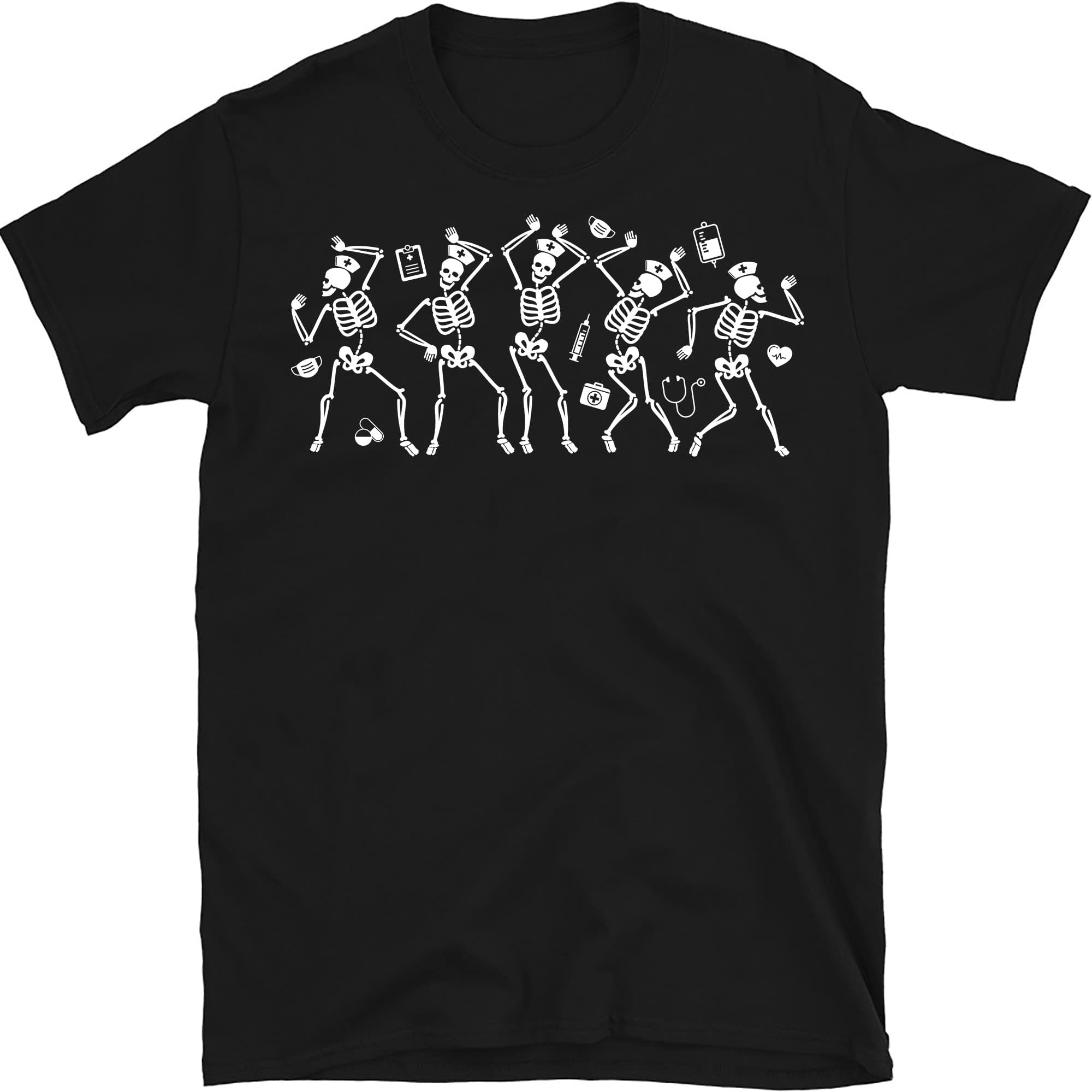 Halloween Nurse Shirt, Dancing Skeletons Nurse Shirt, Funny Doctor Halloween, Halloween Pharmacist Gift,Halloween Medical – Black/3X-Large