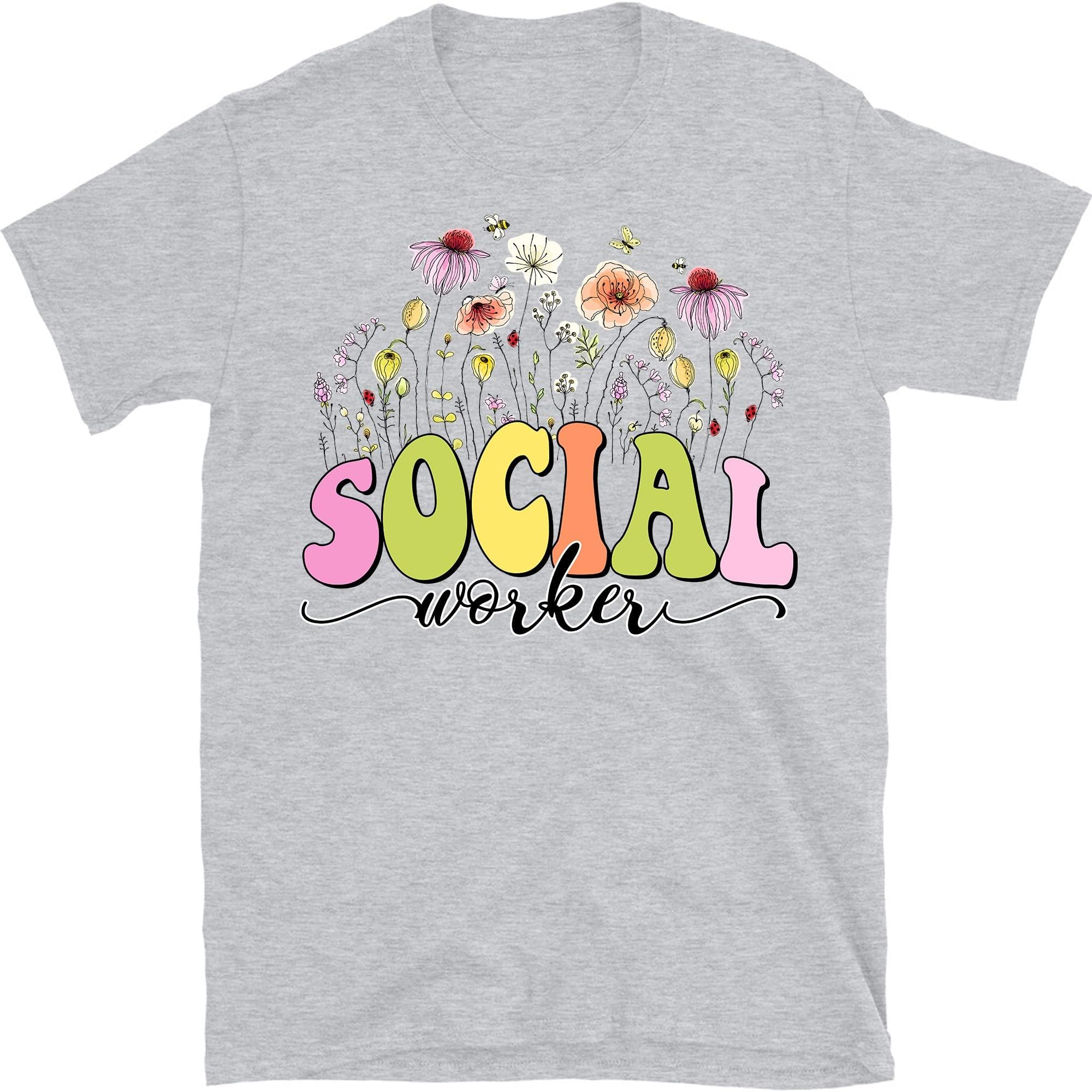 School Social Worker T-Shirt, Social Worker T-Shirt, School Social Worker Gifts, Social Worker Wildflower Shirt, Social