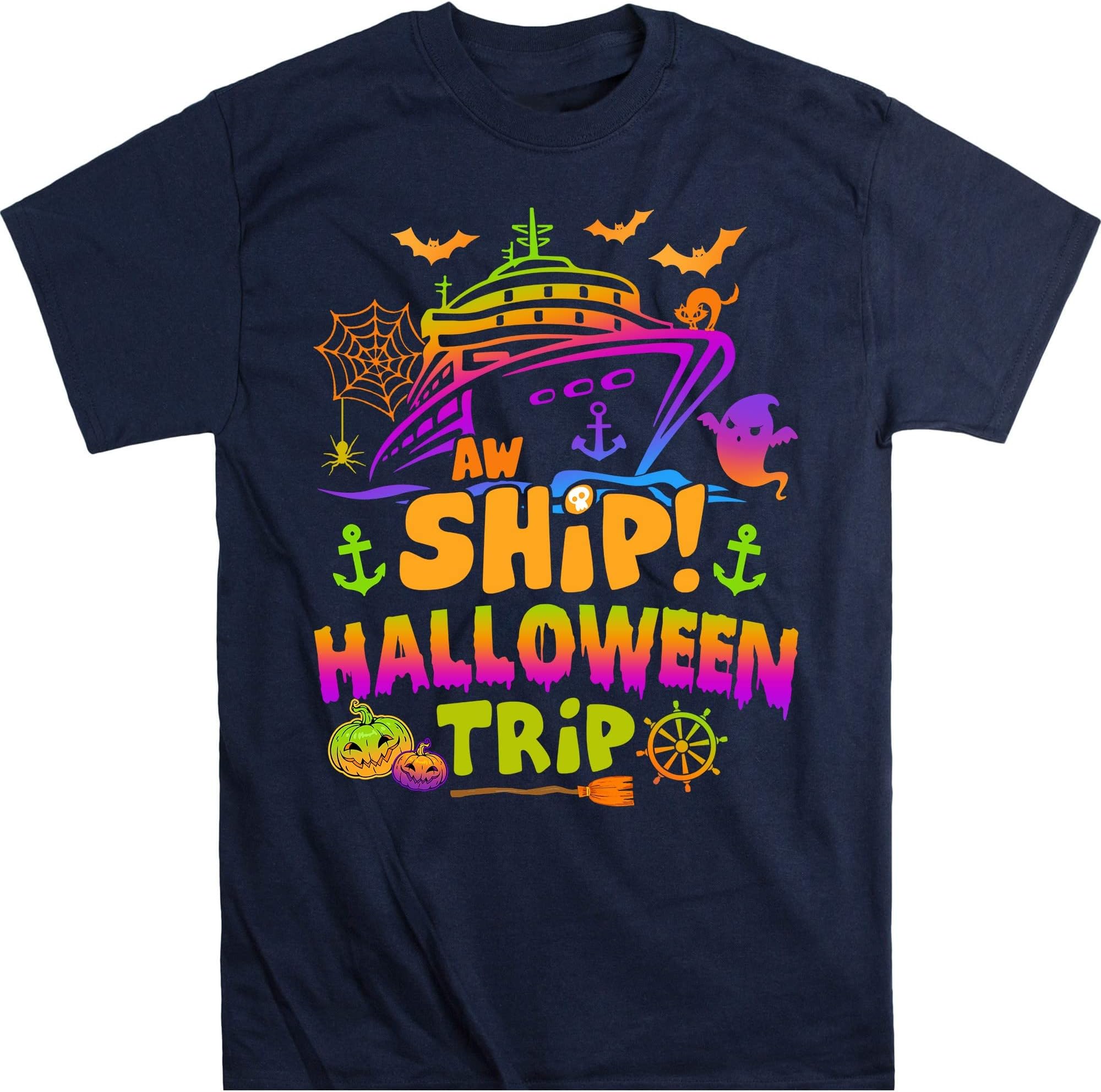 Halloween Cruise Shirt, Cruise Vacation T-Shirt, Family Matching Tee, Halloween Trip Shirt, Halloween Holiday Tee, Family – Navy/Medium