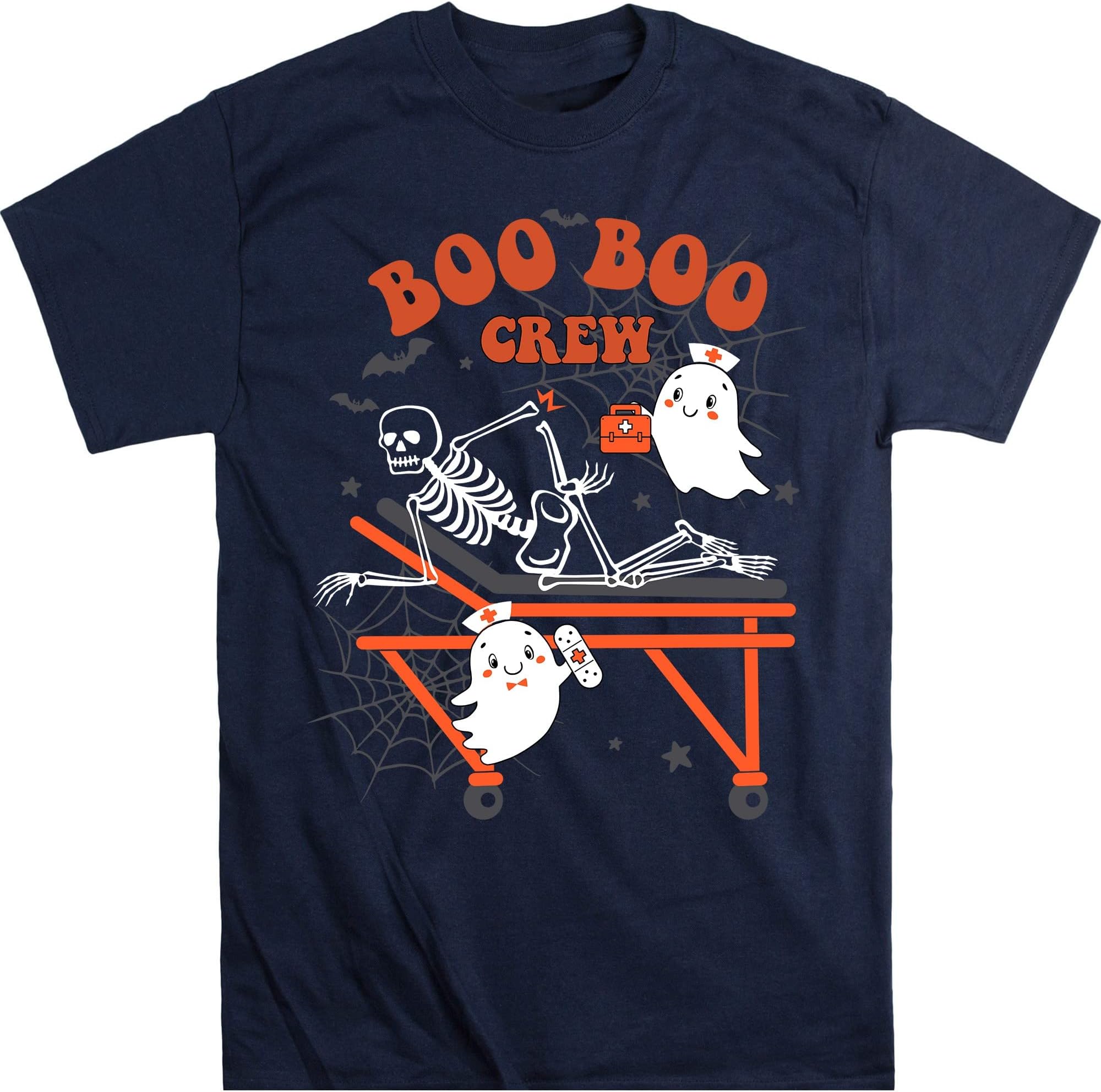 Funny Boo Boo Crew Shirt, Halloween Nurse Shirt,Halloween Nursing Shirt, Halloween Party, Halloween Shirt, Nurse Fall Shirt – Navy/Medium