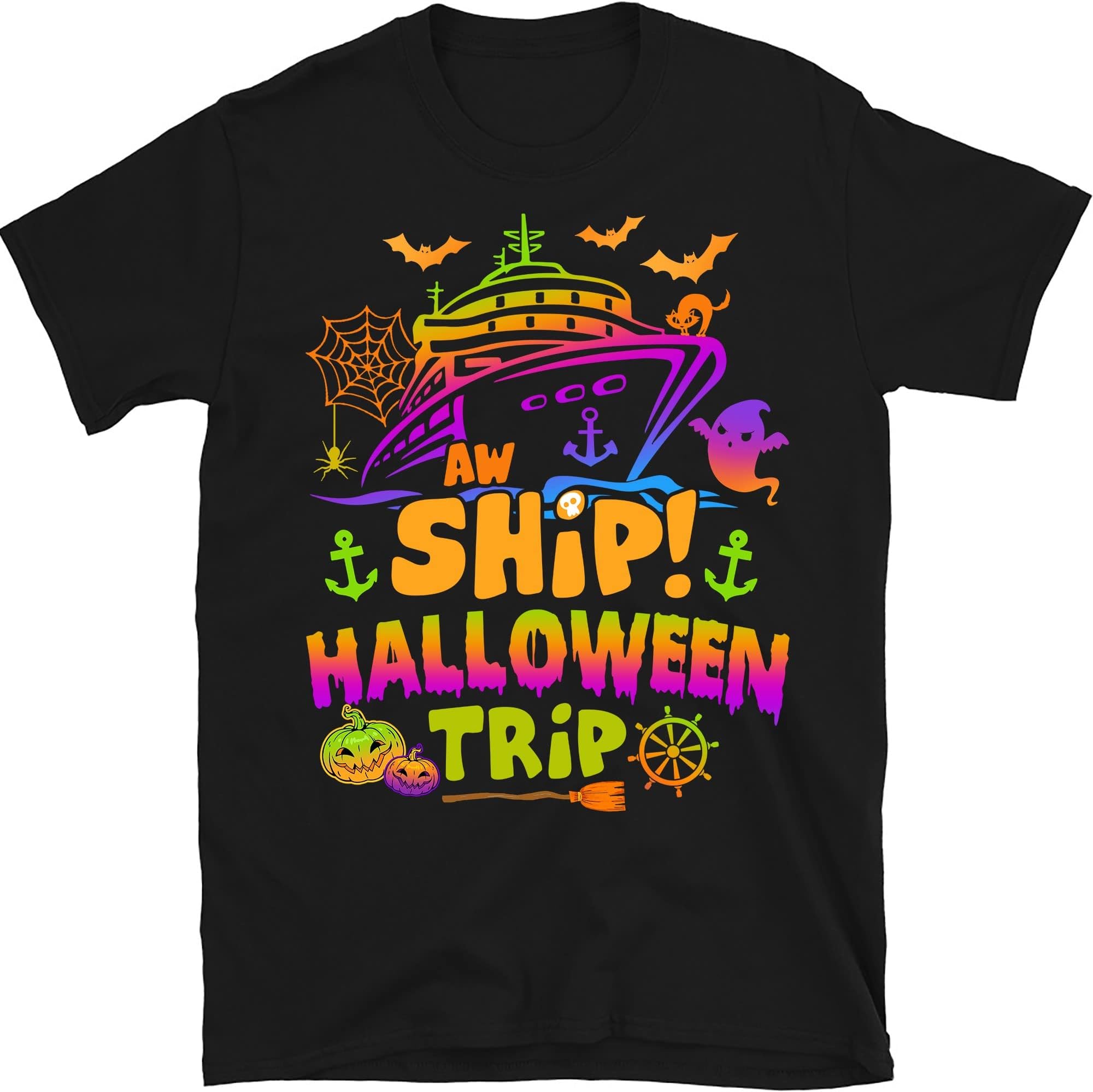 Halloween Cruise Shirt, Cruise Vacation T-Shirt, Family Matching Tee, Halloween Trip Shirt, Halloween Holiday Tee, Family – Black/Large