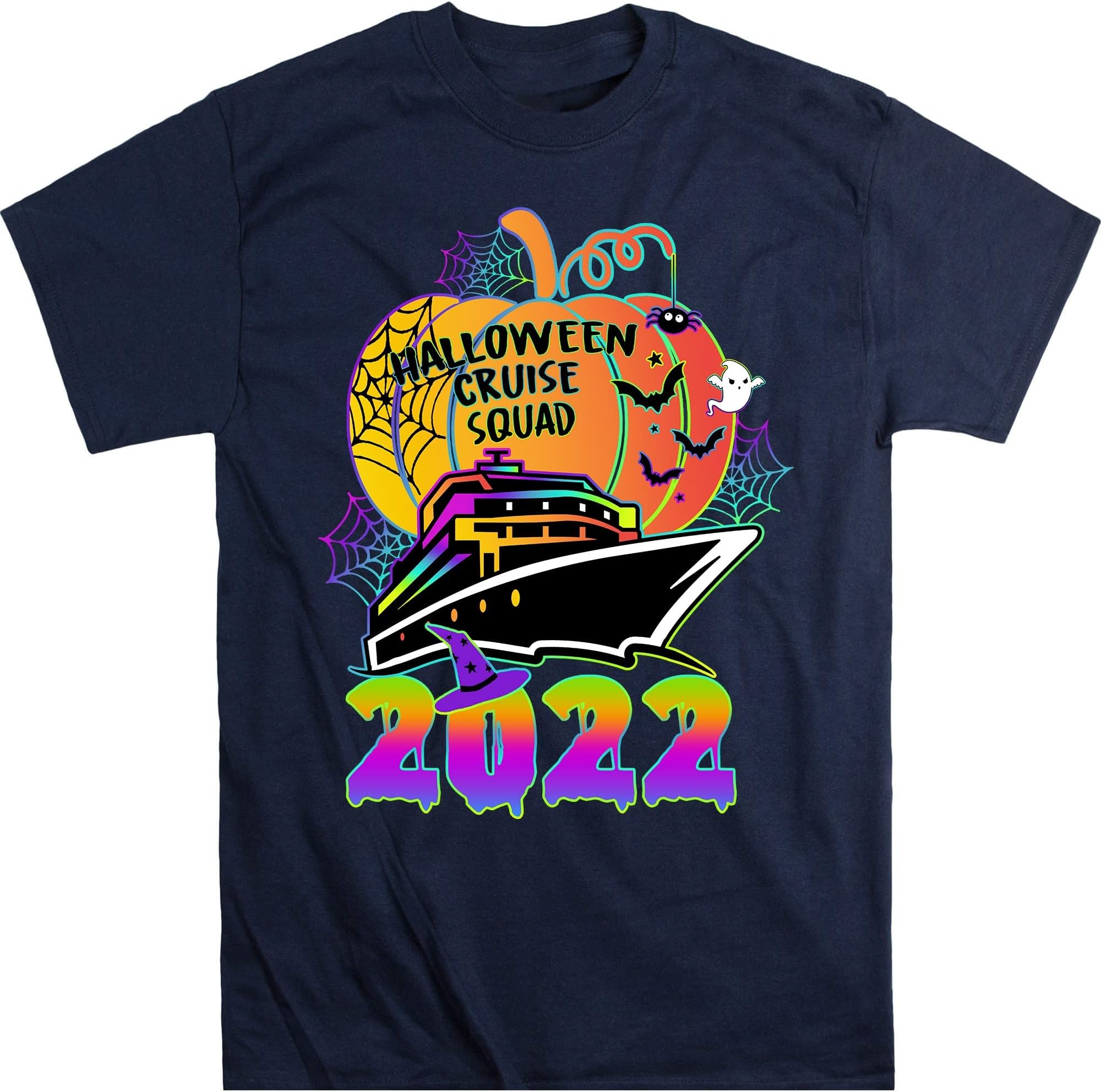 Halloween Cruise Squad Pumpkin Family Shirts 2022 Halloween Cruise Shirt Matching Family Tee Cruise Group Shirts – Navy/XX-Large