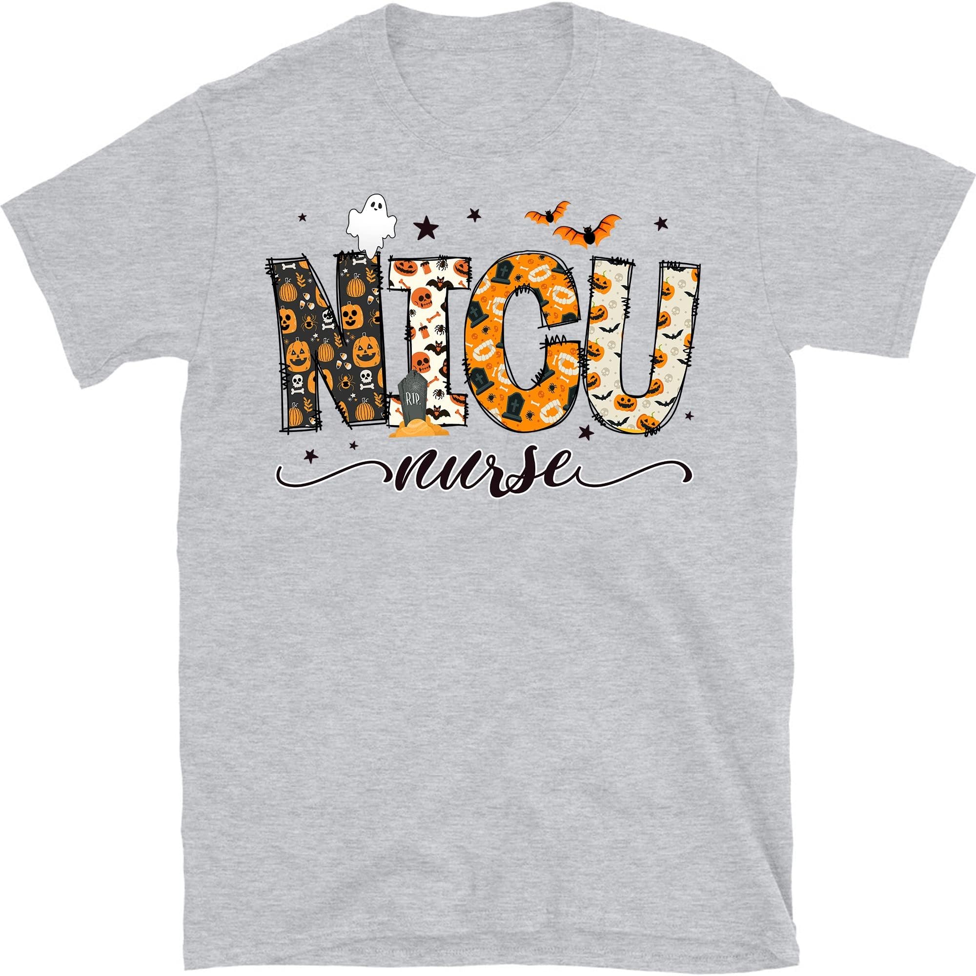 Nicu Nurse Halloween Shirt, Neonatal ICU Unit Rn Tech Tshirt, Spooky Fall Nicu Nurse Gift, Halloween Nursing Hospital