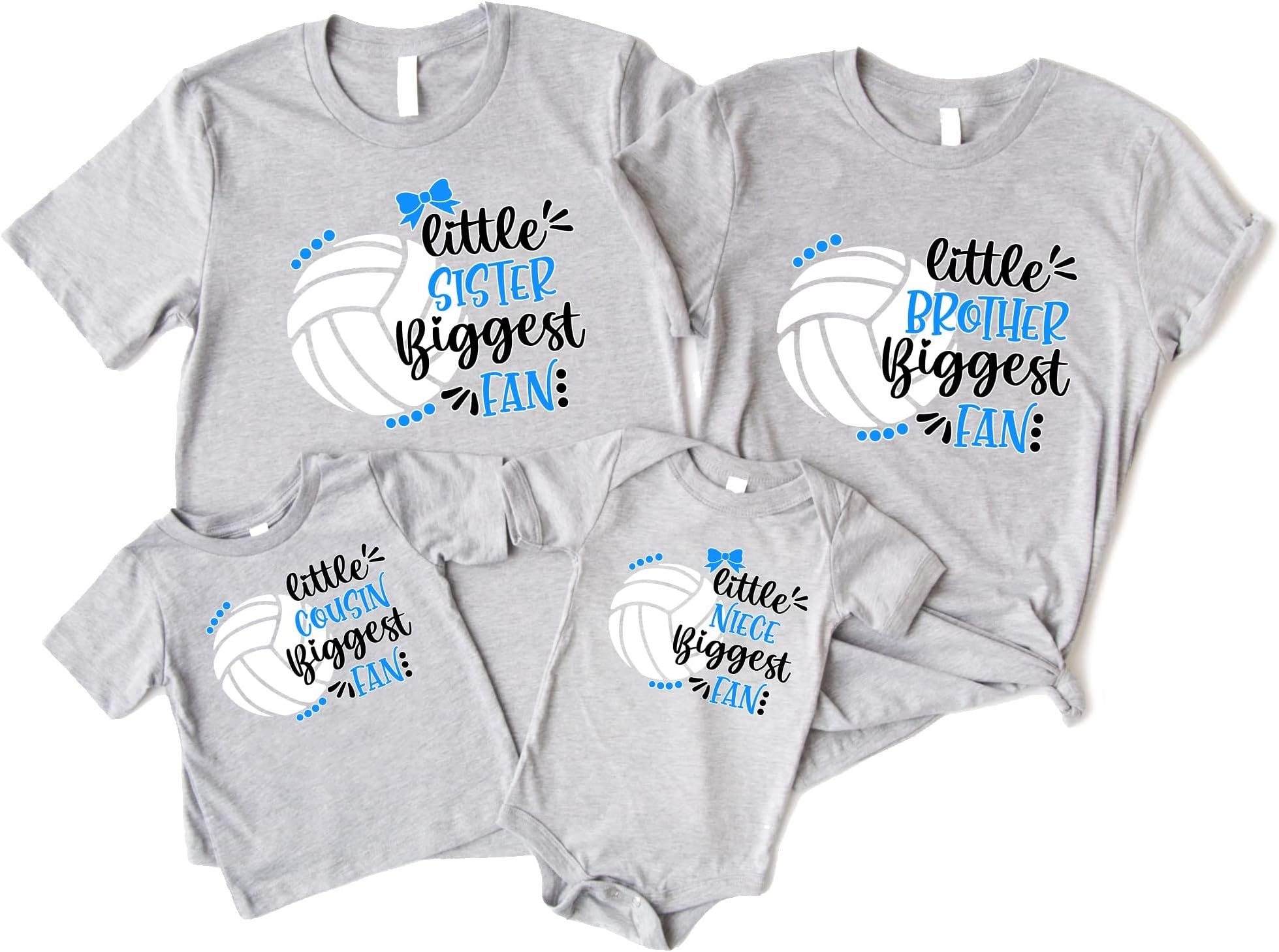 Volleyball T Shirt, Biggest Fan Shirt Sister Brother Cousin Niece Nephew,Little Brother Biggest Fan,Boy Volleyball Shirt,Girl Volleyball Tee Multicolored