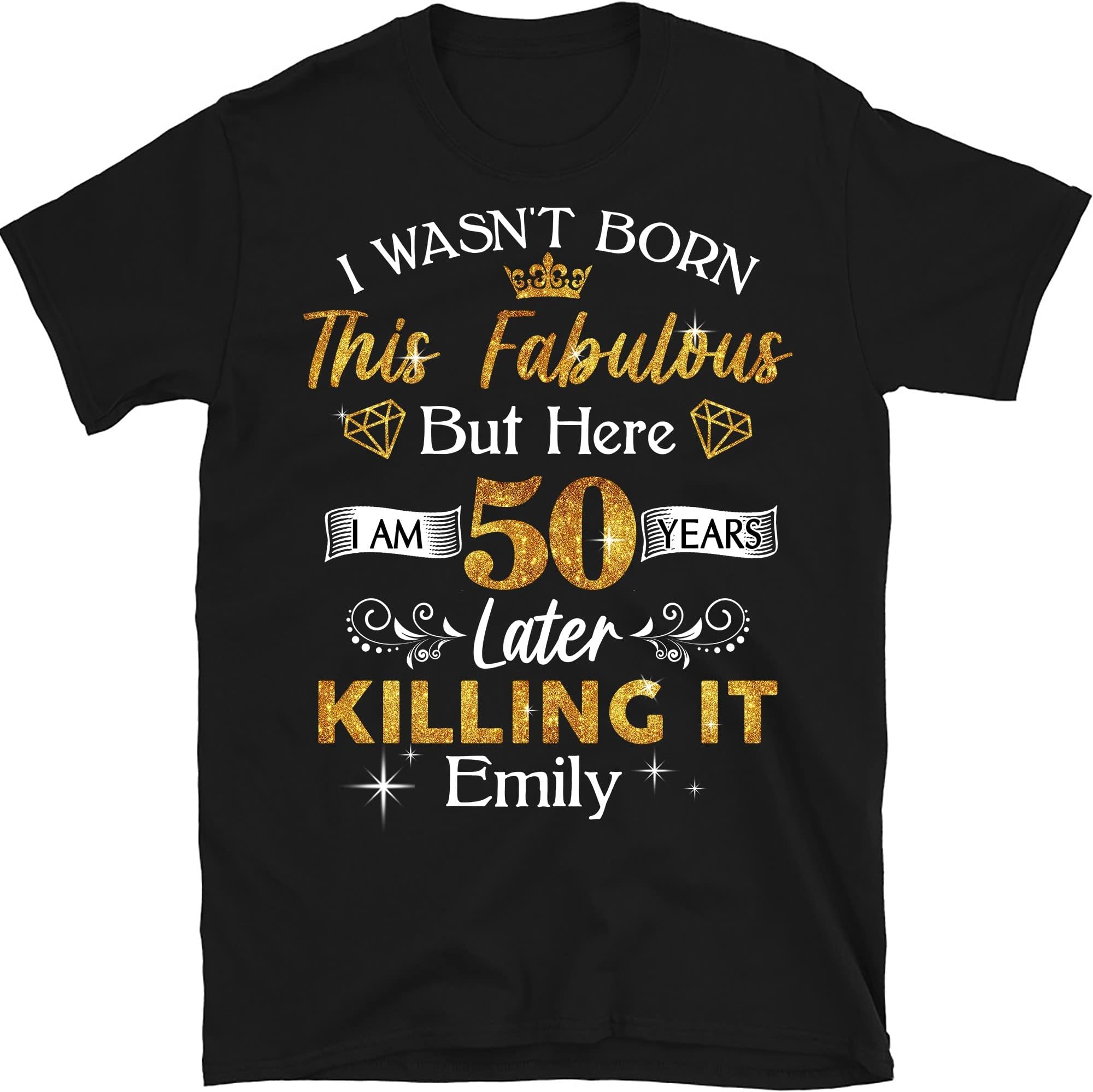 50th Birthday T Shirt, Funny Birthday 50 Years Old Shirt, 50th Birthday Party, Born in 1971 Shirt, Custom Name Year of Birthday Women Gift Multicolored