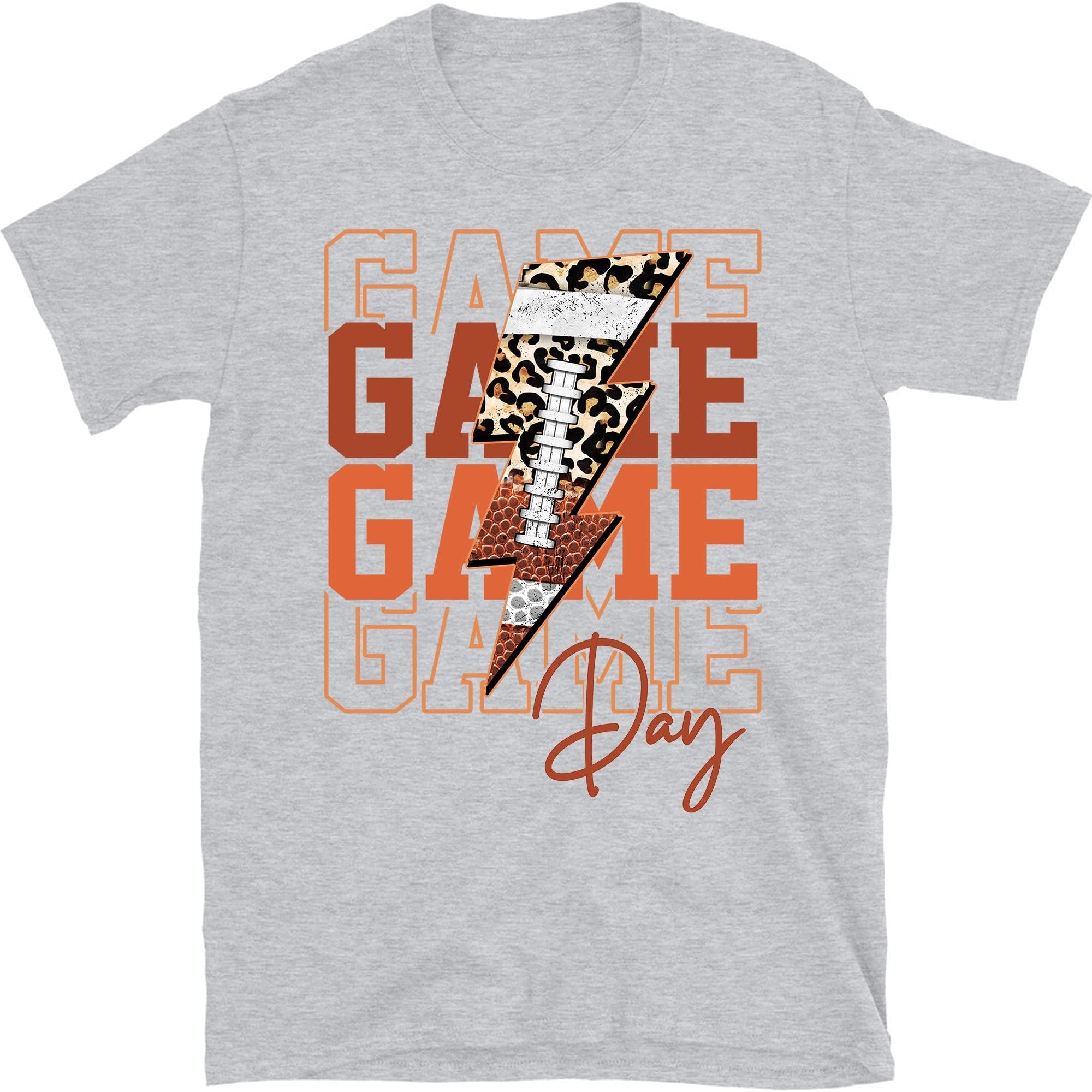 Gameday Leopard Lightning Bolt Football Shirt, Football Shirt for Women, Gameday Shirt, Football Mom Shirt, Gameday Tee